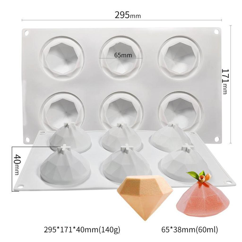 Diamond Silicone Mold Hot Chocolate Bomb Ice Cube Tool Making Mould 6 Hole A