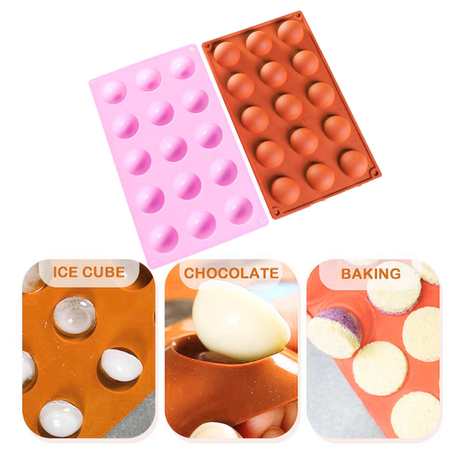 15 Hole Food Grade Silicone Mold Baking Chocolate Cake Cookie Mould Ice Tray 15 Hole Pink