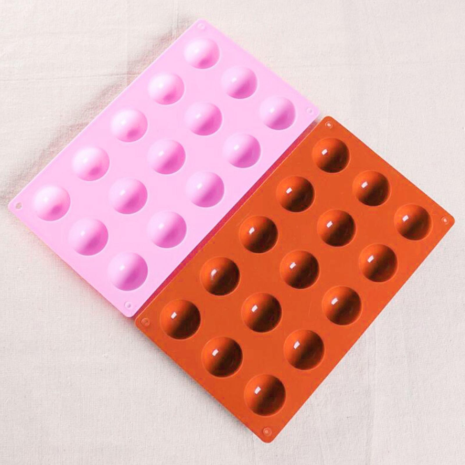15 Hole Food Grade Silicone Mold Baking Chocolate Cake Cookie Mould Ice Tray 15 Hole Pink