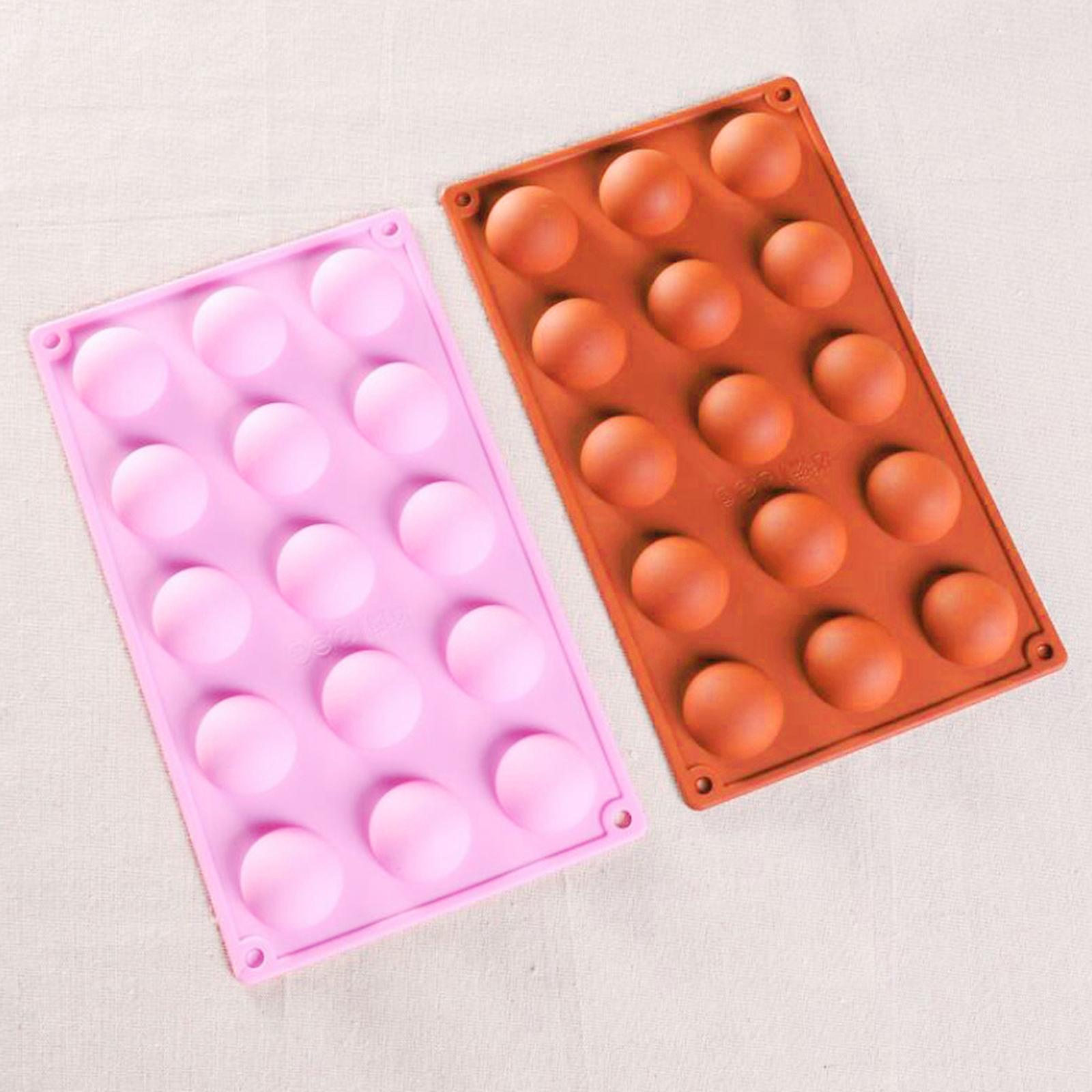 15 Hole Food Grade Silicone Mold Baking Chocolate Cake Cookie Mould Ice Tray 15 Hole Pink