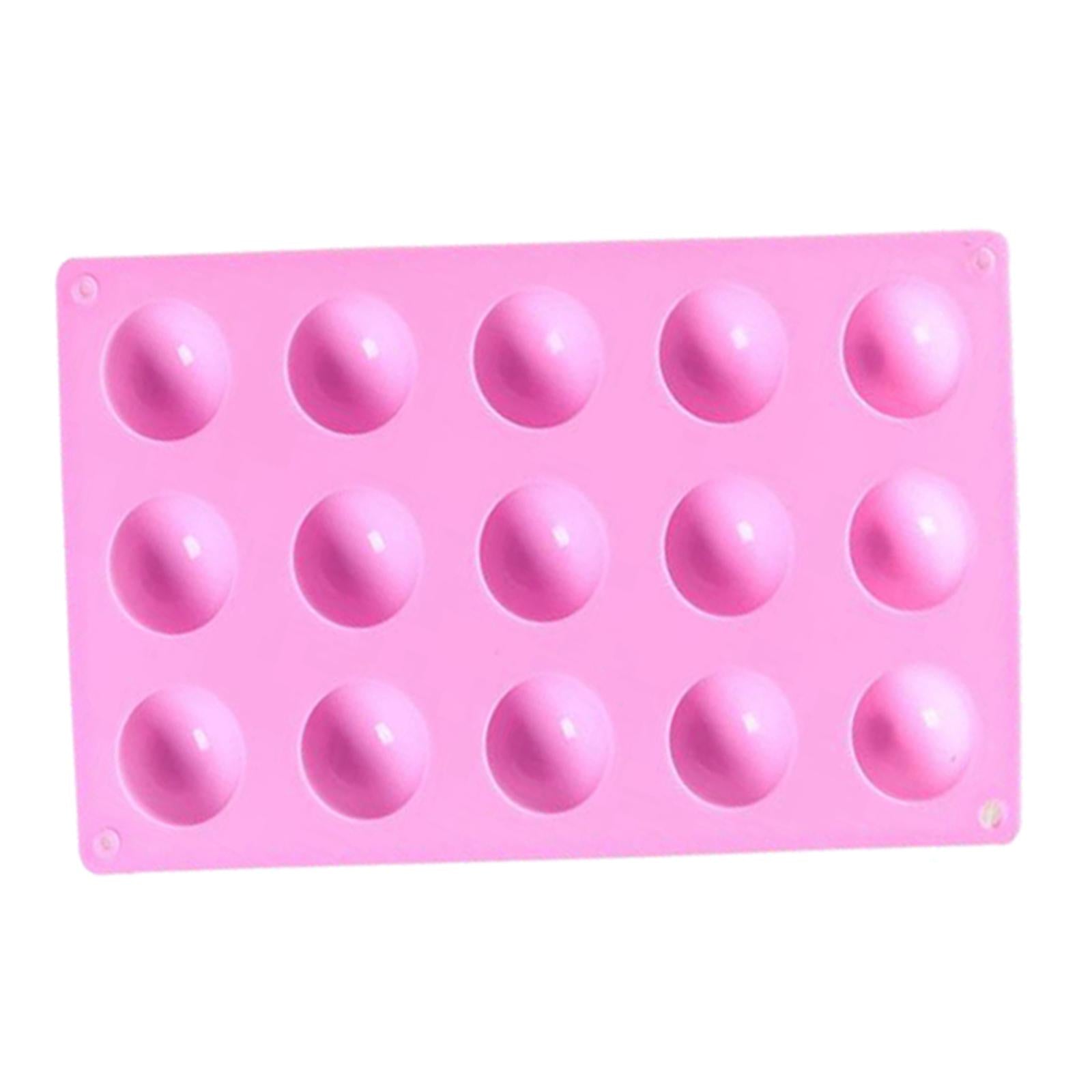 15 Hole Food Grade Silicone Mold Baking Chocolate Cake Cookie Mould Ice Tray 15 Hole Pink