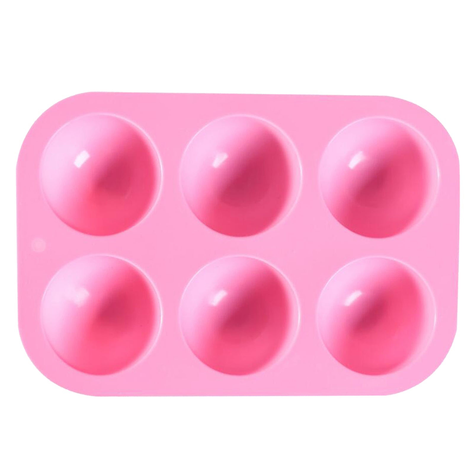 6 Hole Silicone Mold Muffin Pan for Jelly Bread Cookie Baking Tools Pink