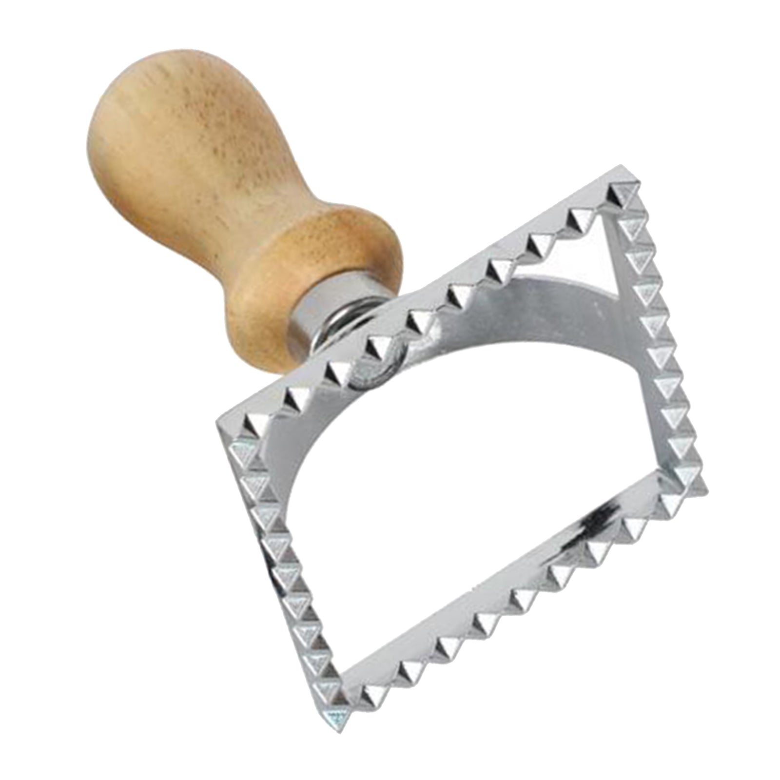 Steel Ravioli Stamp Maker Cutter Pasta Maker Mold & Wooden Handle Square
