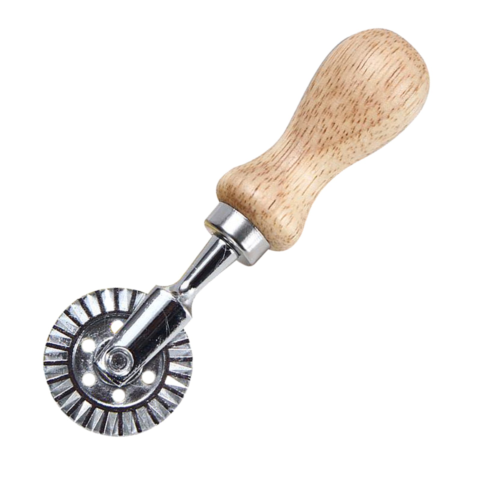 Steel Ravioli Stamp Maker Cutter Pasta Maker Mold & Wooden Handle Roll