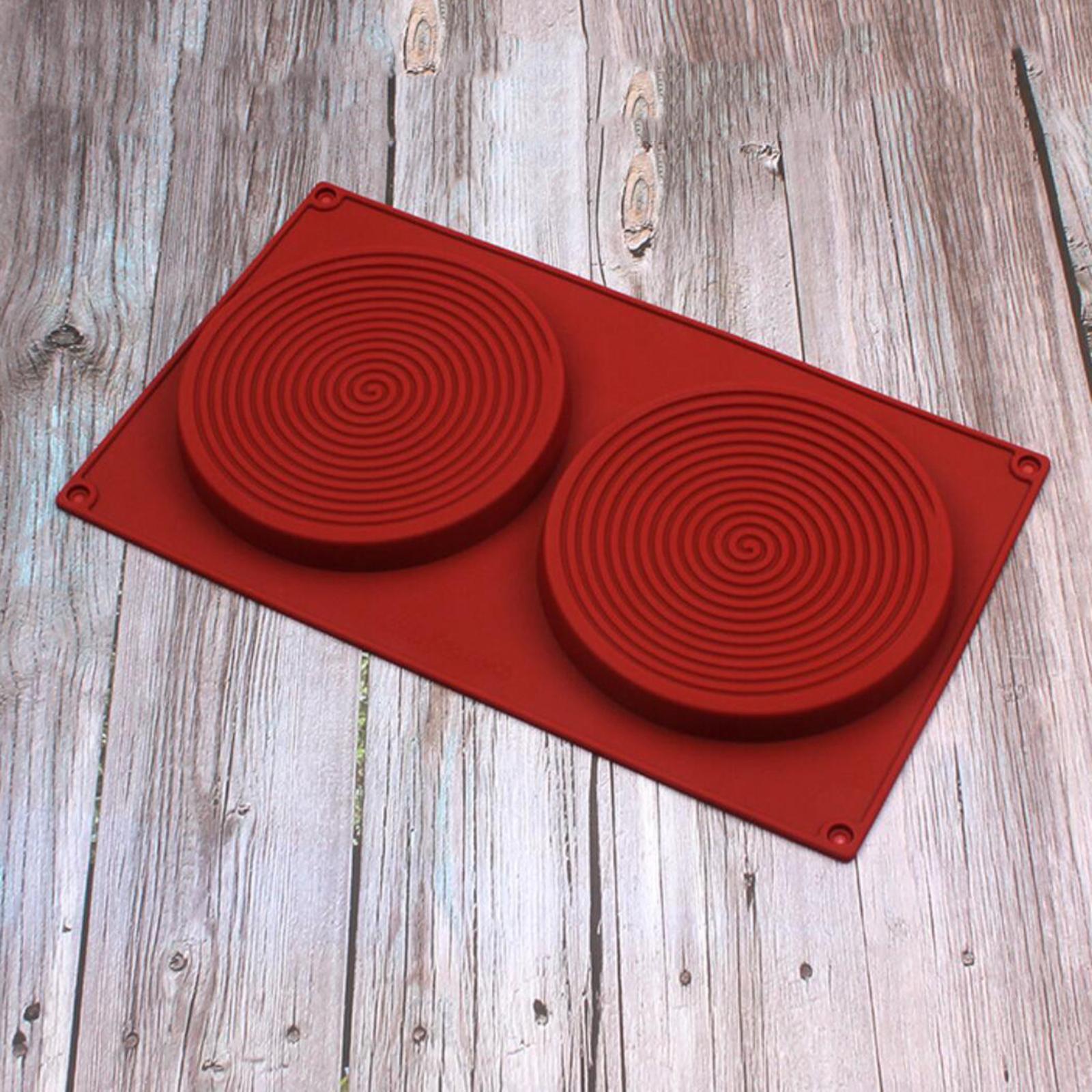 2 Holes Spiral Shape Silicone Mold 3D Cake Mould Ice Creams Pastry Bakeware