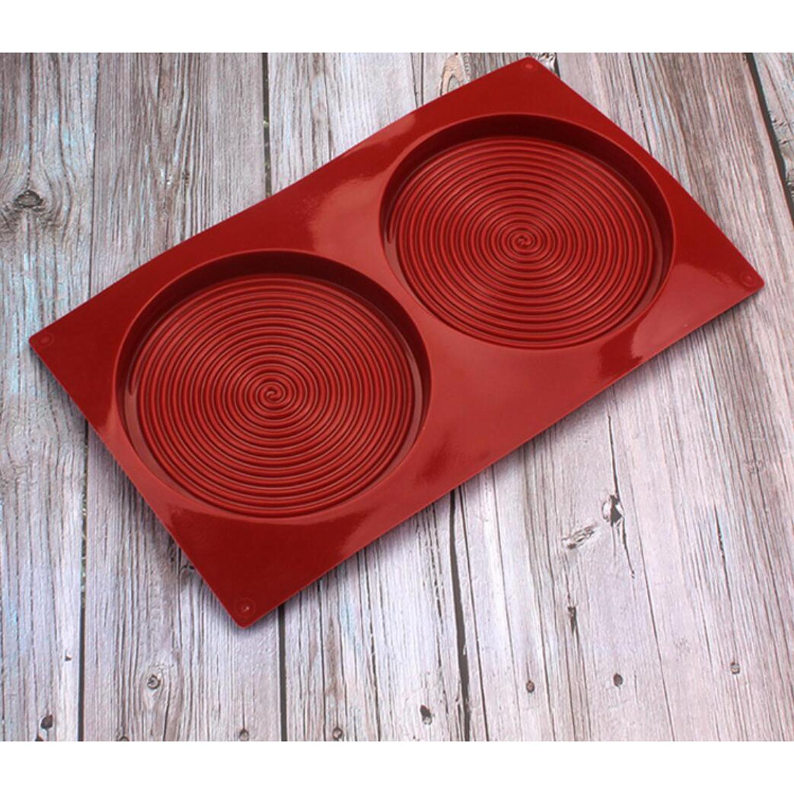 2 Holes Spiral Shape Silicone Mold 3D Cake Mould Ice Creams Pastry Bakeware