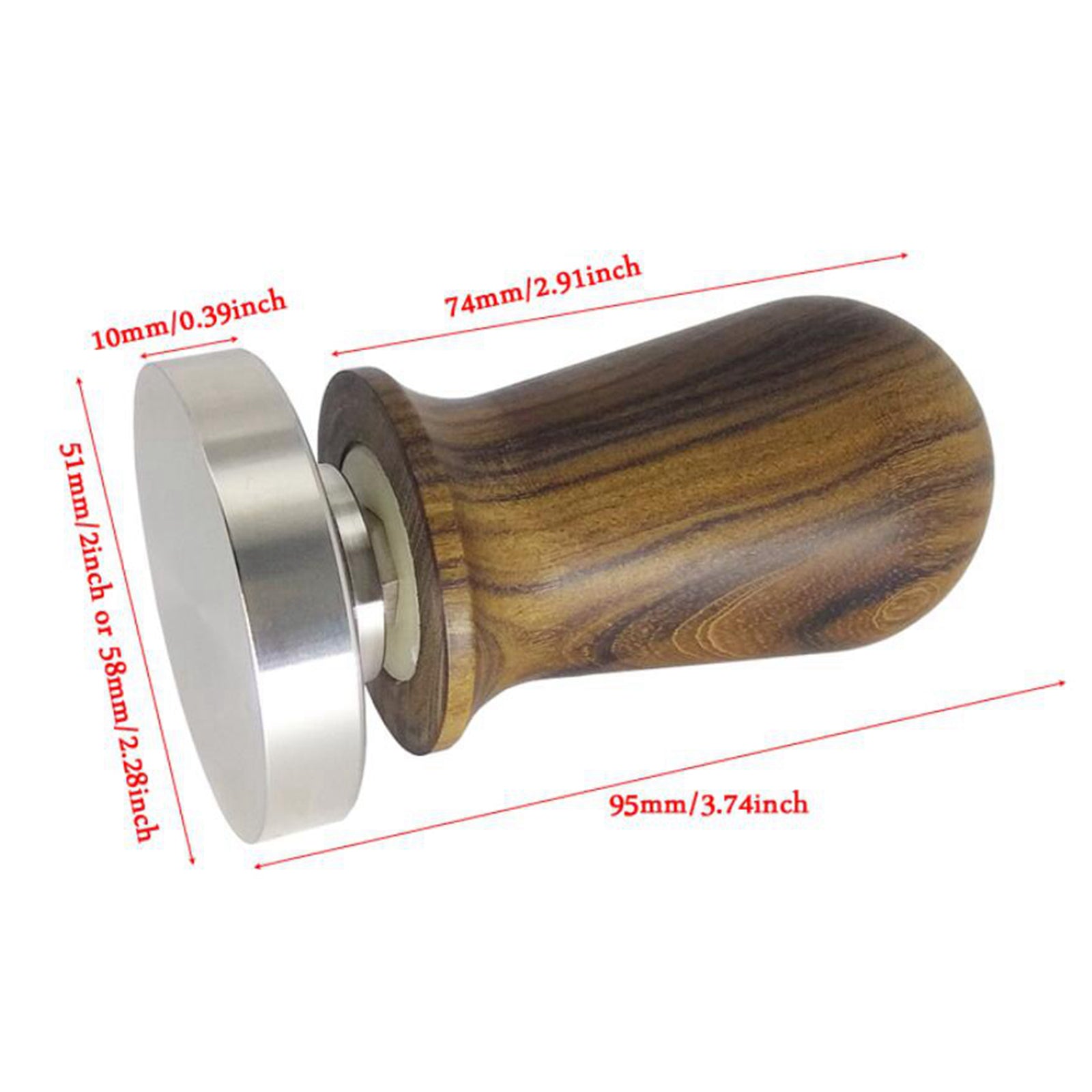 Stainless Steel Coffee Tamper Cafe Home Coffee Bean Press Tool Espresso 58mm