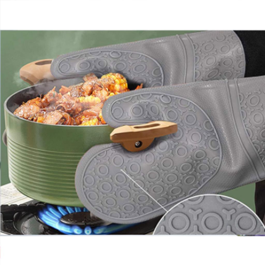 BBQ Gloves Oven Gloves Heat Resistant Silicone Kitchen Mitts Gloves