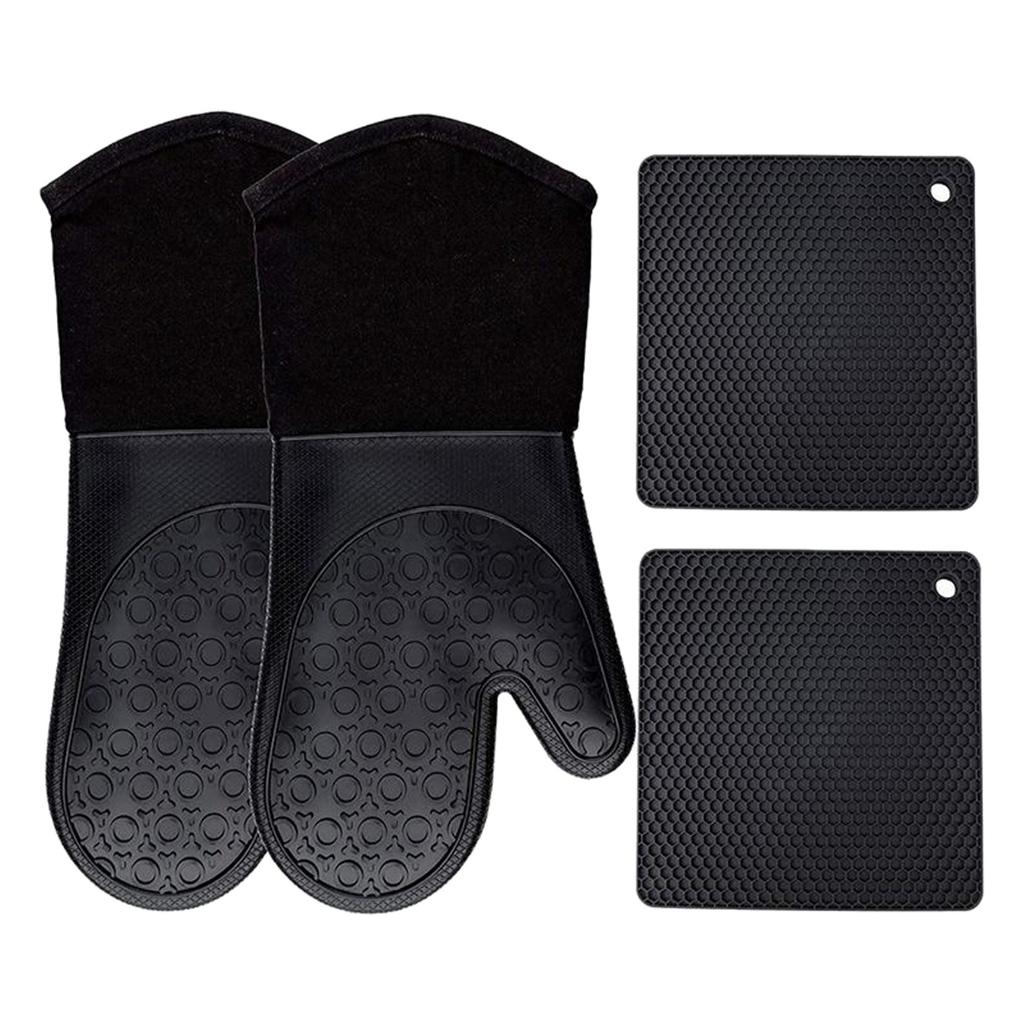 BBQ Gloves Oven Gloves Heat Resistant Silicone Kitchen Mitts Gloves