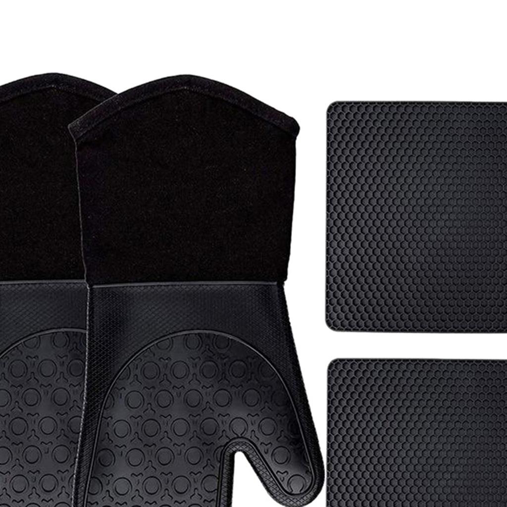 BBQ Gloves Oven Gloves Heat Resistant Silicone Kitchen Mitts Gloves