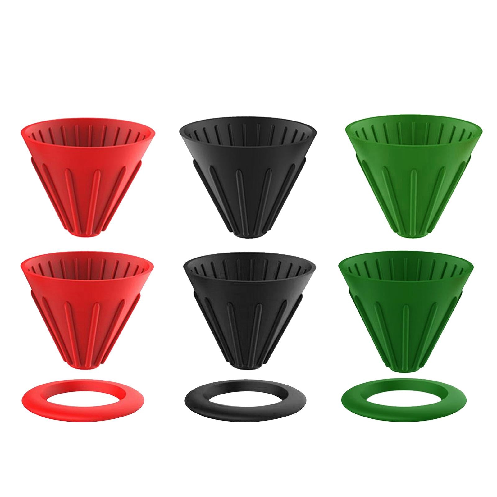 Silicone Coffee Dripper Cone for Home Office Camping RV Red