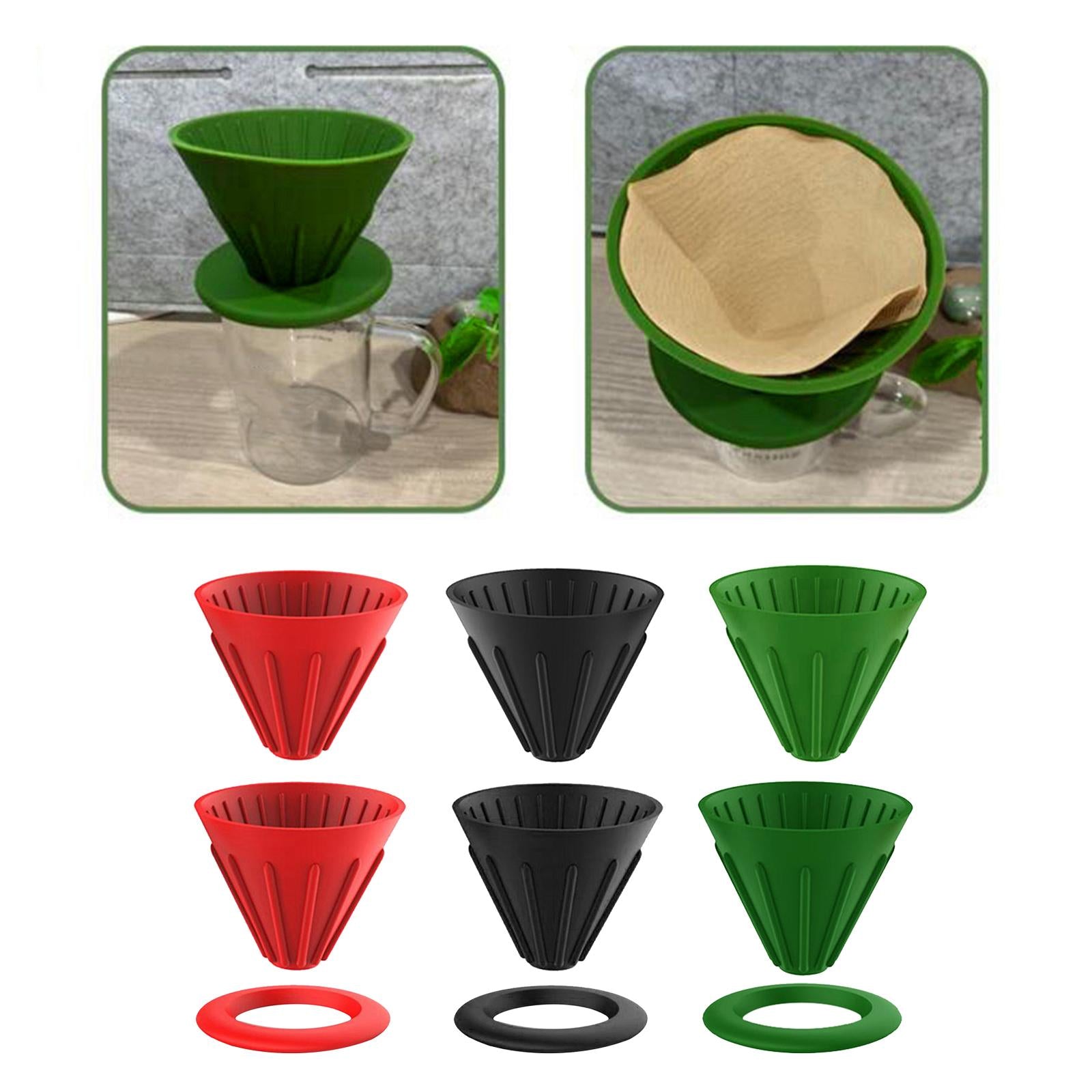 Silicone Coffee Dripper Cone for Home Office Camping RV Red