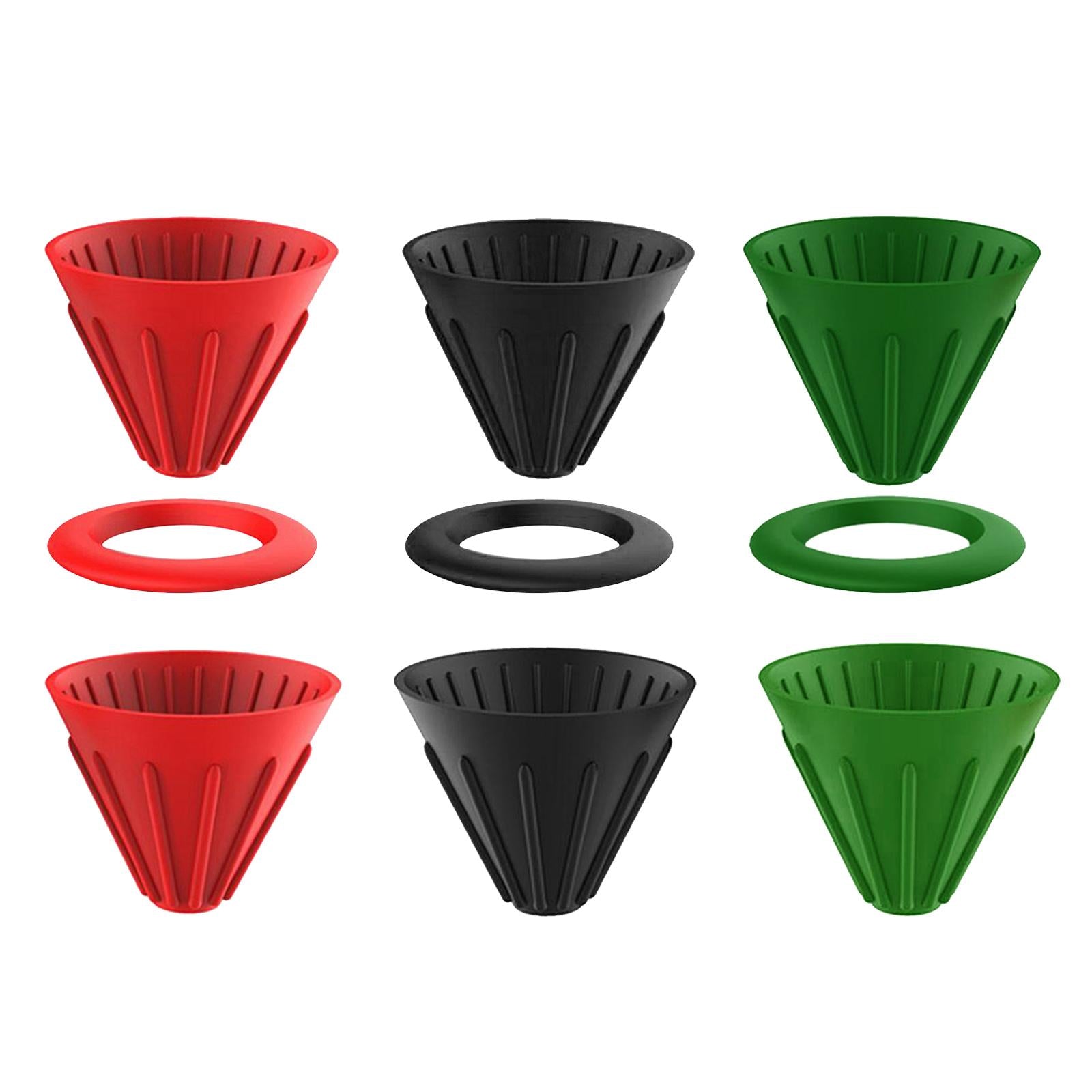 Silicone Coffee Dripper Cone for Home Office Camping RV Red