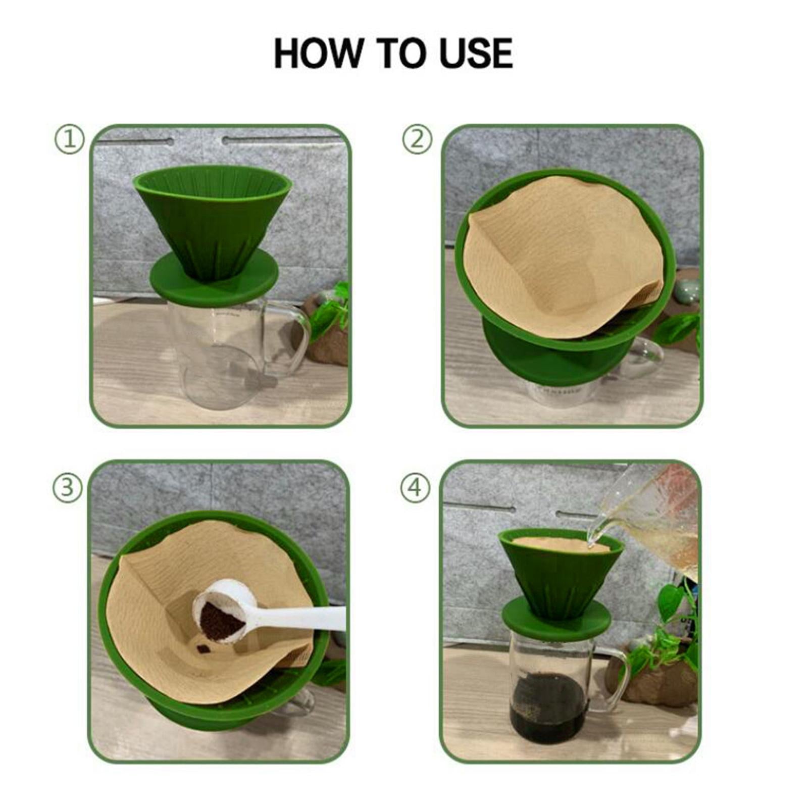 Silicone Coffee Dripper Cone for Home Office Camping RV Green