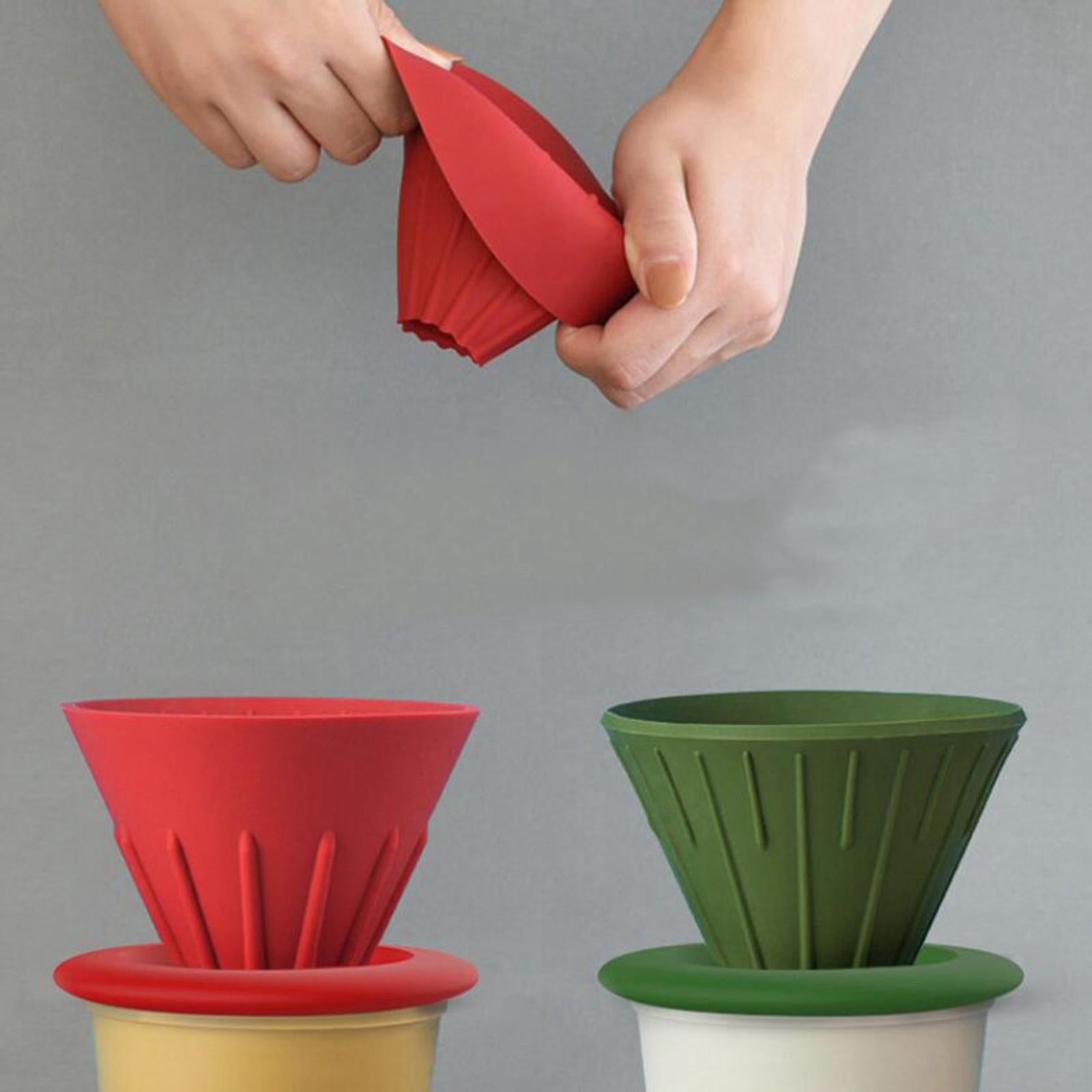 Silicone Coffee Dripper Cone for Home Office Camping RV Green