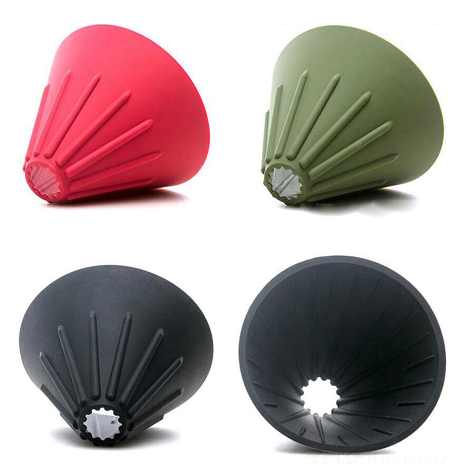 Silicone Coffee Dripper Cone for Home Office Camping RV Green with Ring