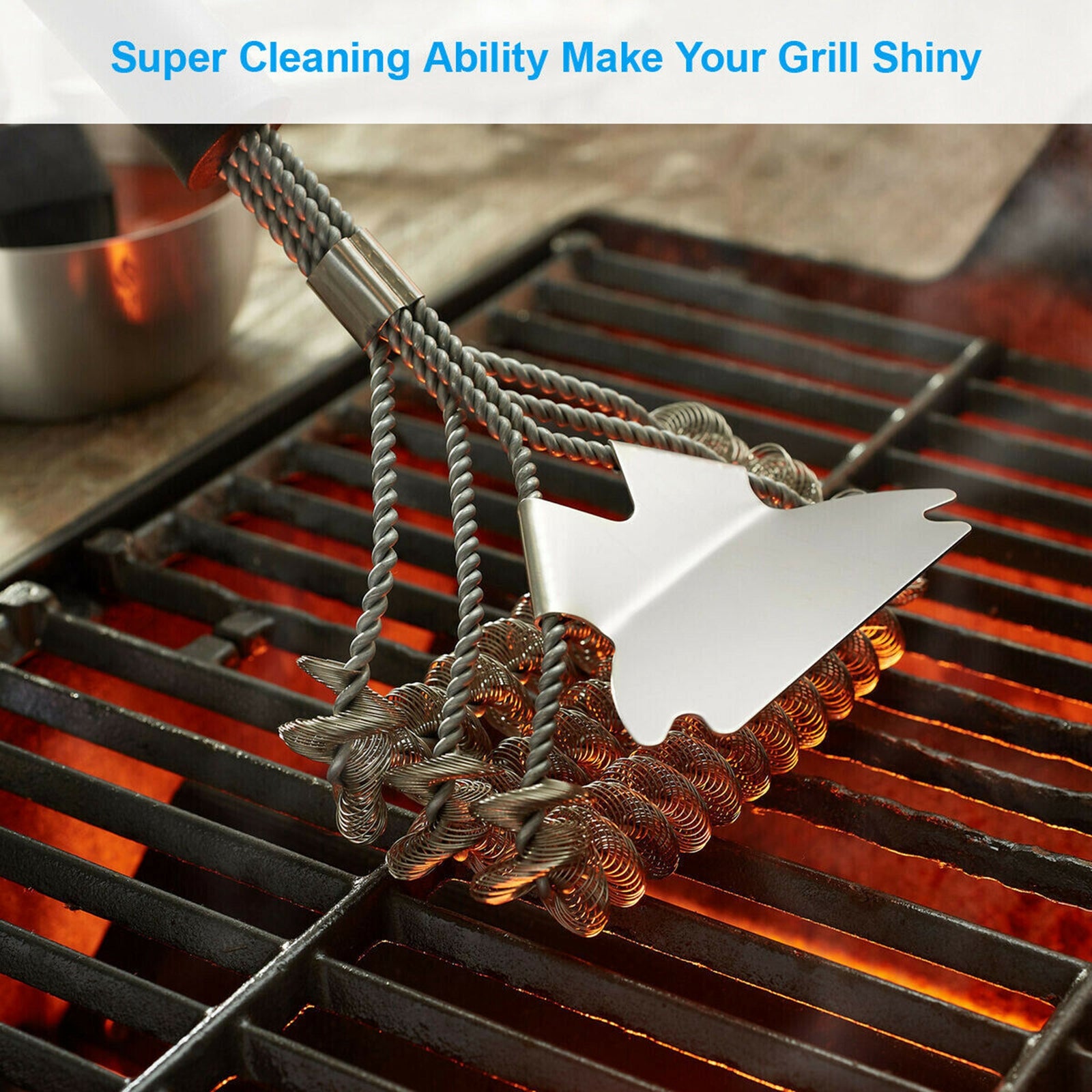 Remover Grill Brush BBQ Charcoal Oven Cleaning Scraper Remove Grease Grime