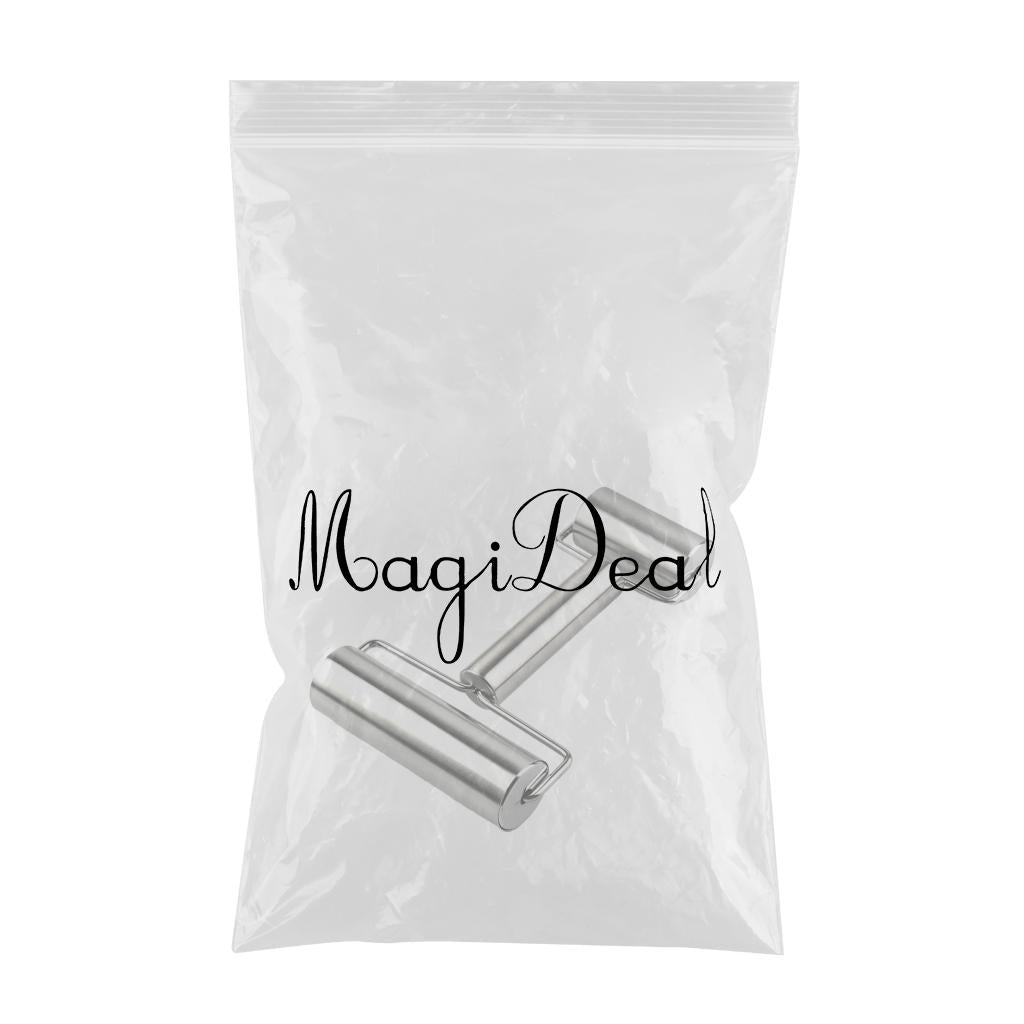 Pizza Pastry Baking Dough Roller Rolling Pin Stainless Steel Dual Roller