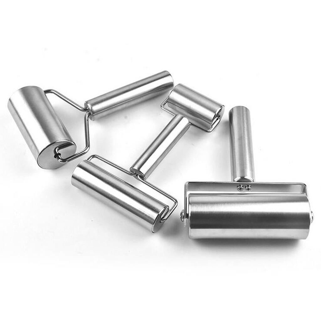 Pizza Pastry Baking Dough Roller Rolling Pin Stainless Steel Dual Roller