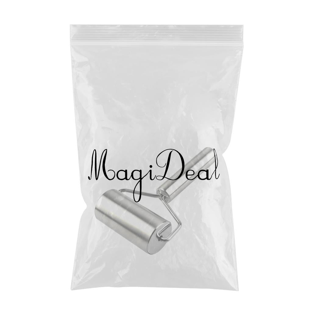 Pizza Pastry Baking Dough Roller Rolling Pin Stainless Steel 4.5 inch Roller