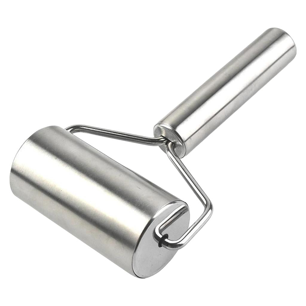 Pizza Pastry Baking Dough Roller Rolling Pin Stainless Steel 4.5 inch Roller