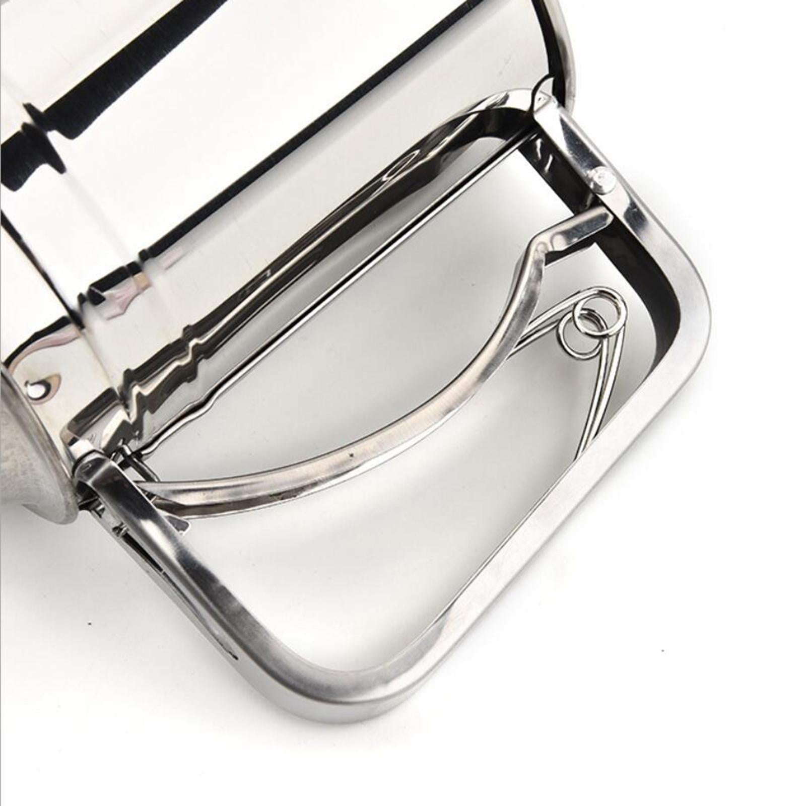 Flour Sifter Hand Crank Shaker with Handle Mesh Sieves Double Layer