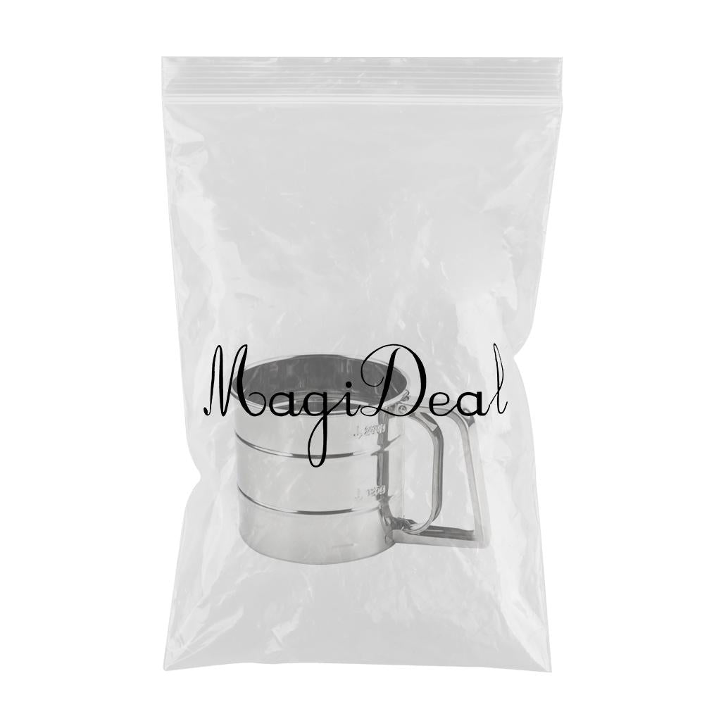 Flour Sifter Hand Crank Shaker with Handle Mesh Sieves Single Layer