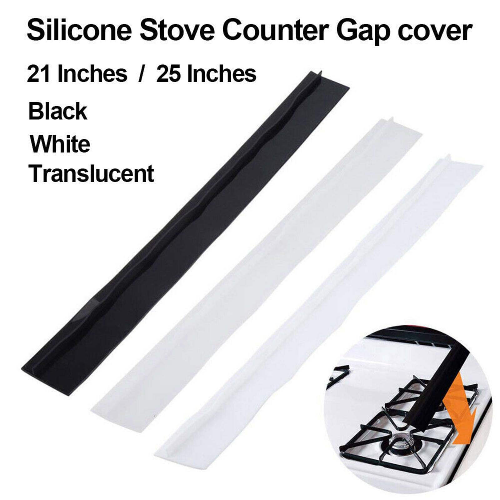 Kitchen Silicone Stove Counter Gap Cover Kitchen Spill Guard Black 21Inch