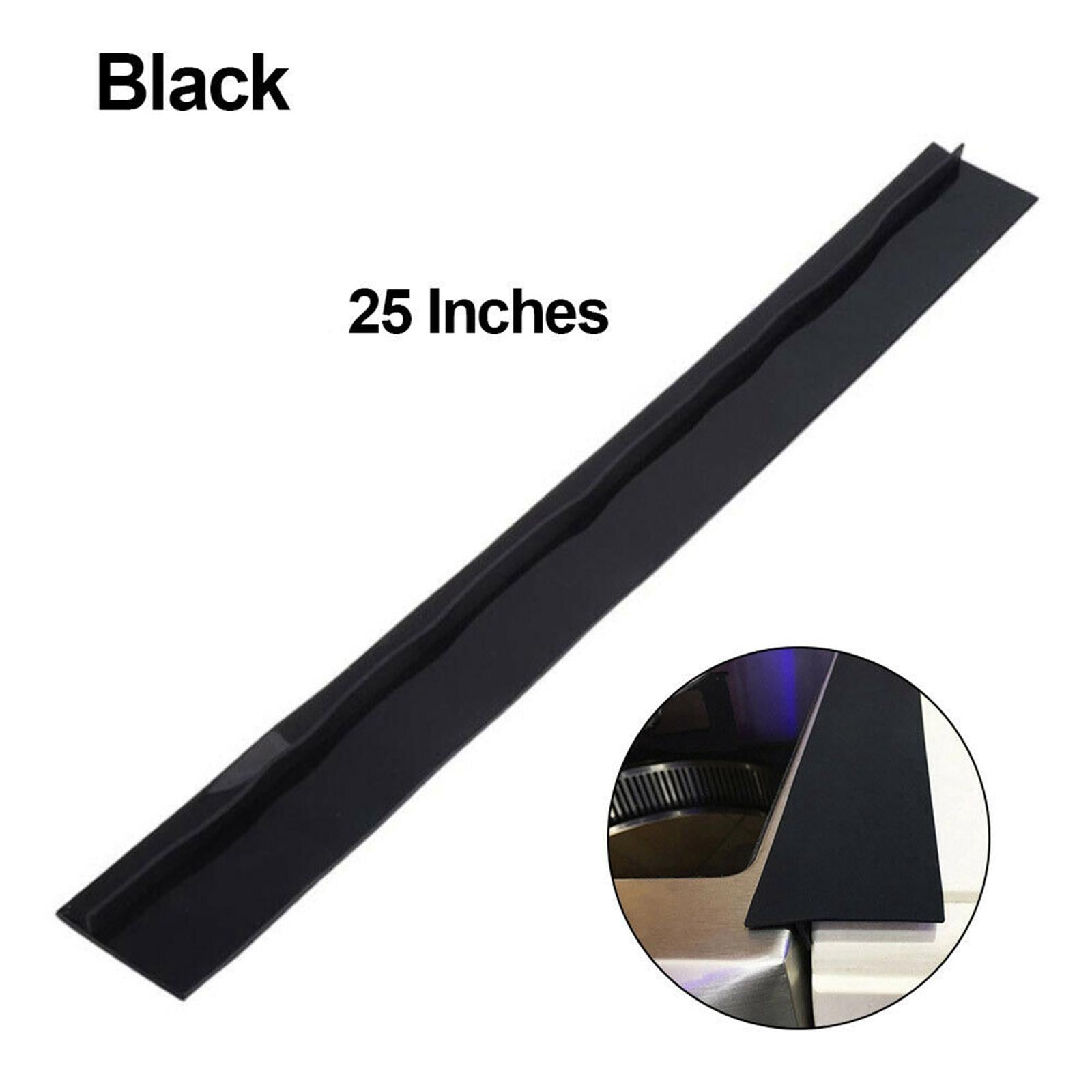 Kitchen Silicone Stove Counter Gap Cover Kitchen Spill Guard Black 25Inch