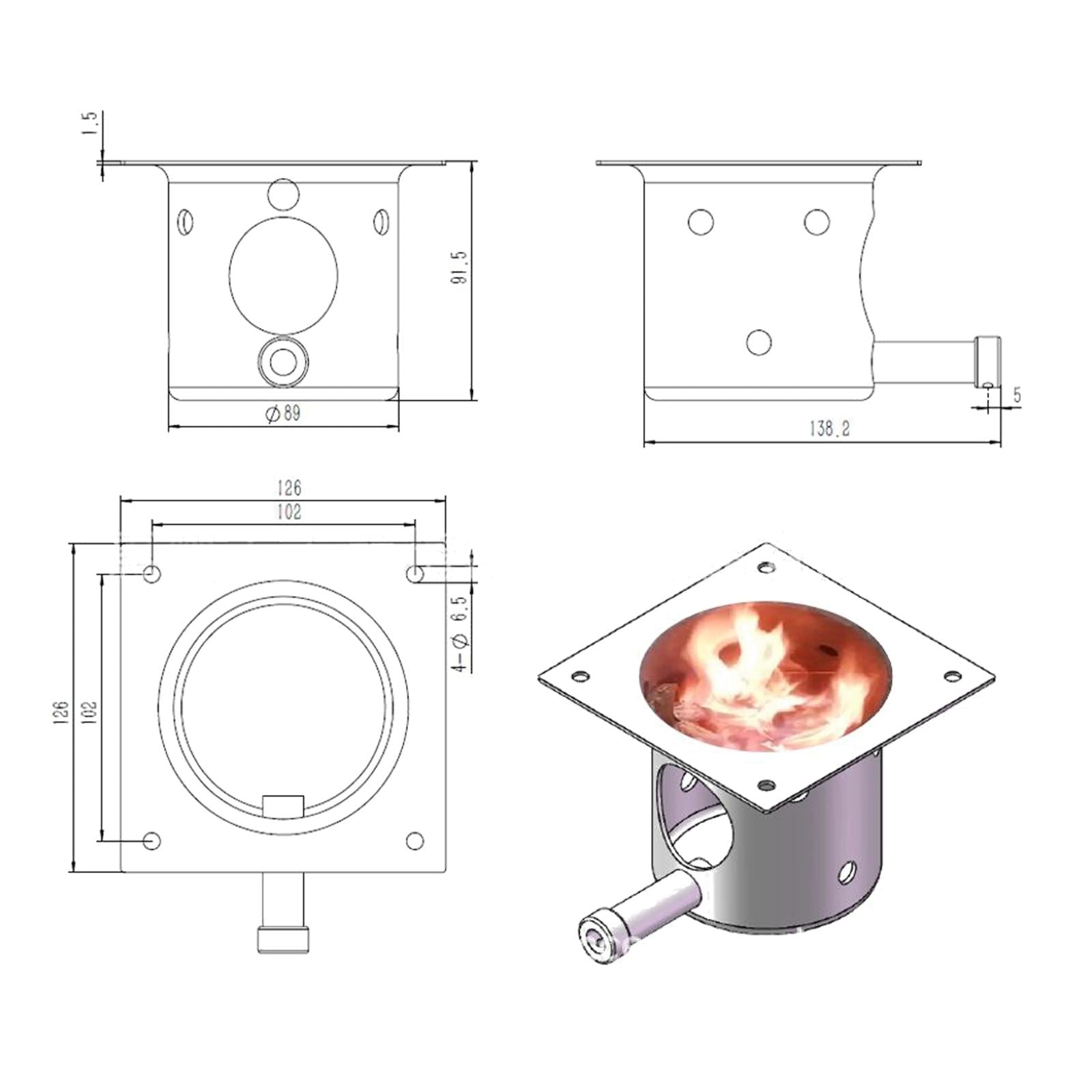 Stainless Grill Fire Burn Pot + Hot Rod Ignitor for Pit Boss Pellet Grills