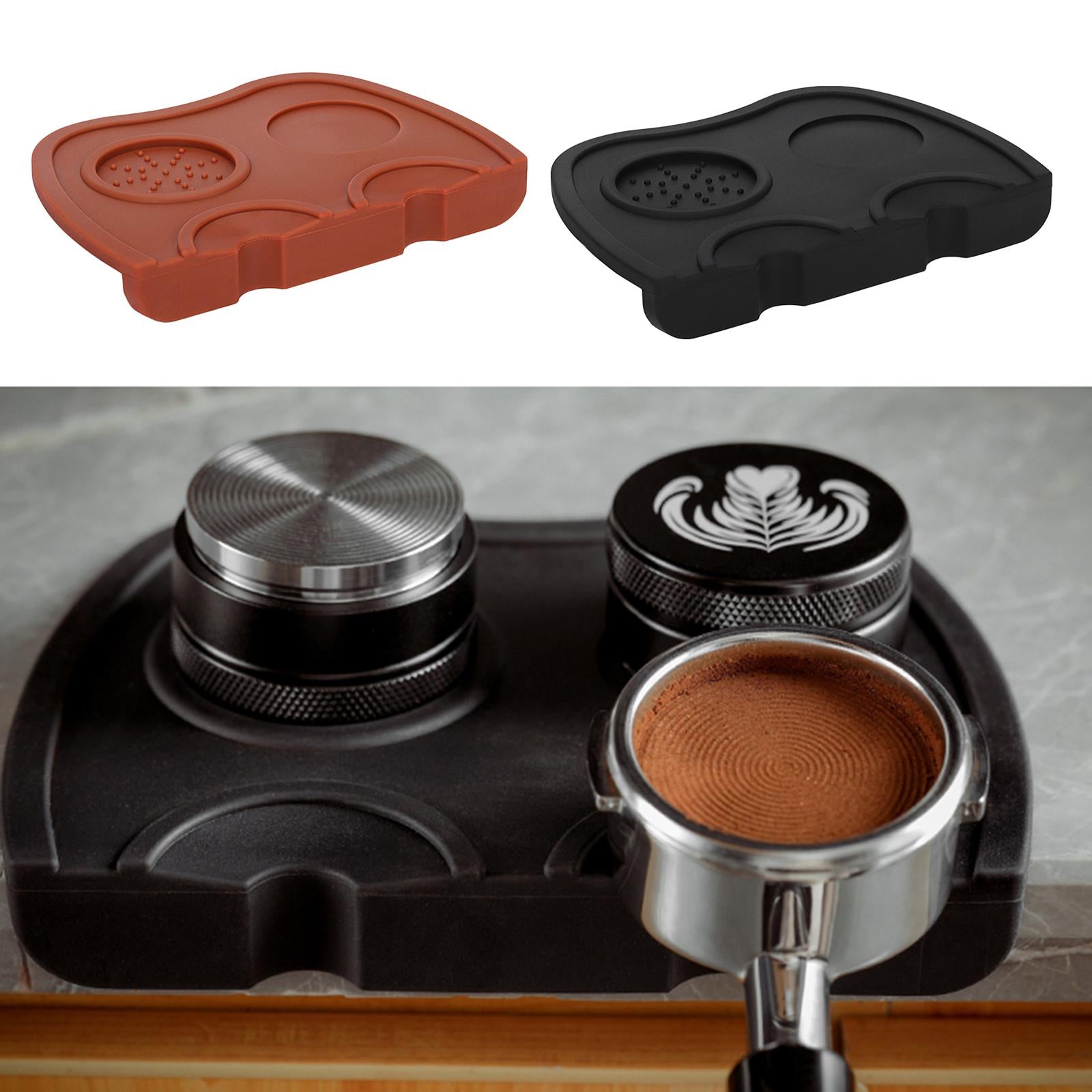 Espresso Mat Coffee Tamper Anti-slip Tamping Holder Pad Silicone Mat Black