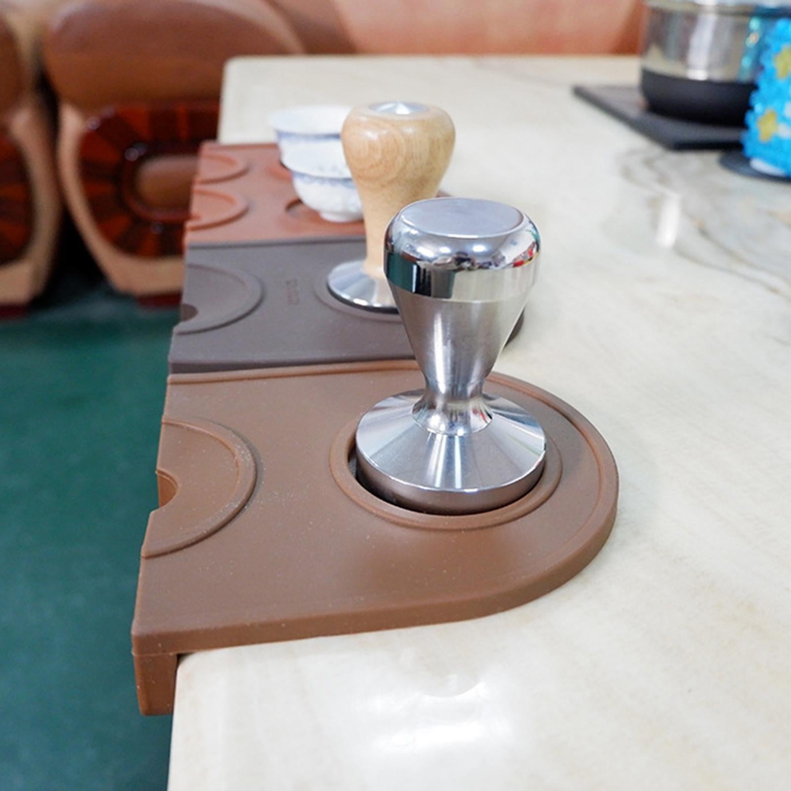 Espresso Mat Coffee Tamper Anti-slip Tamping Holder Pad Silicone Mat Brown