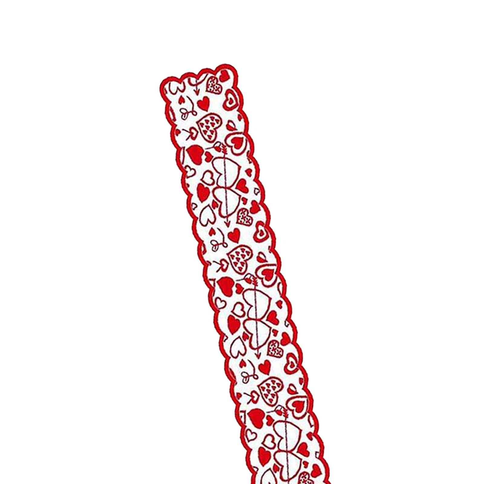 Love Table Runner Red Heart Print Decoration Table Placemat Table Runner