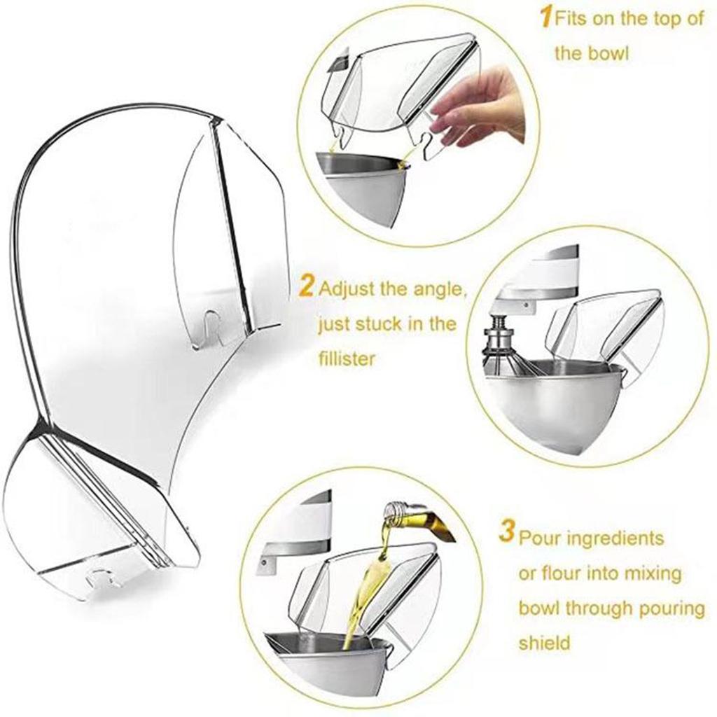Bowl Pouring Shield Tilt Head For Kitchen-Aid Stand Mixer Attachment