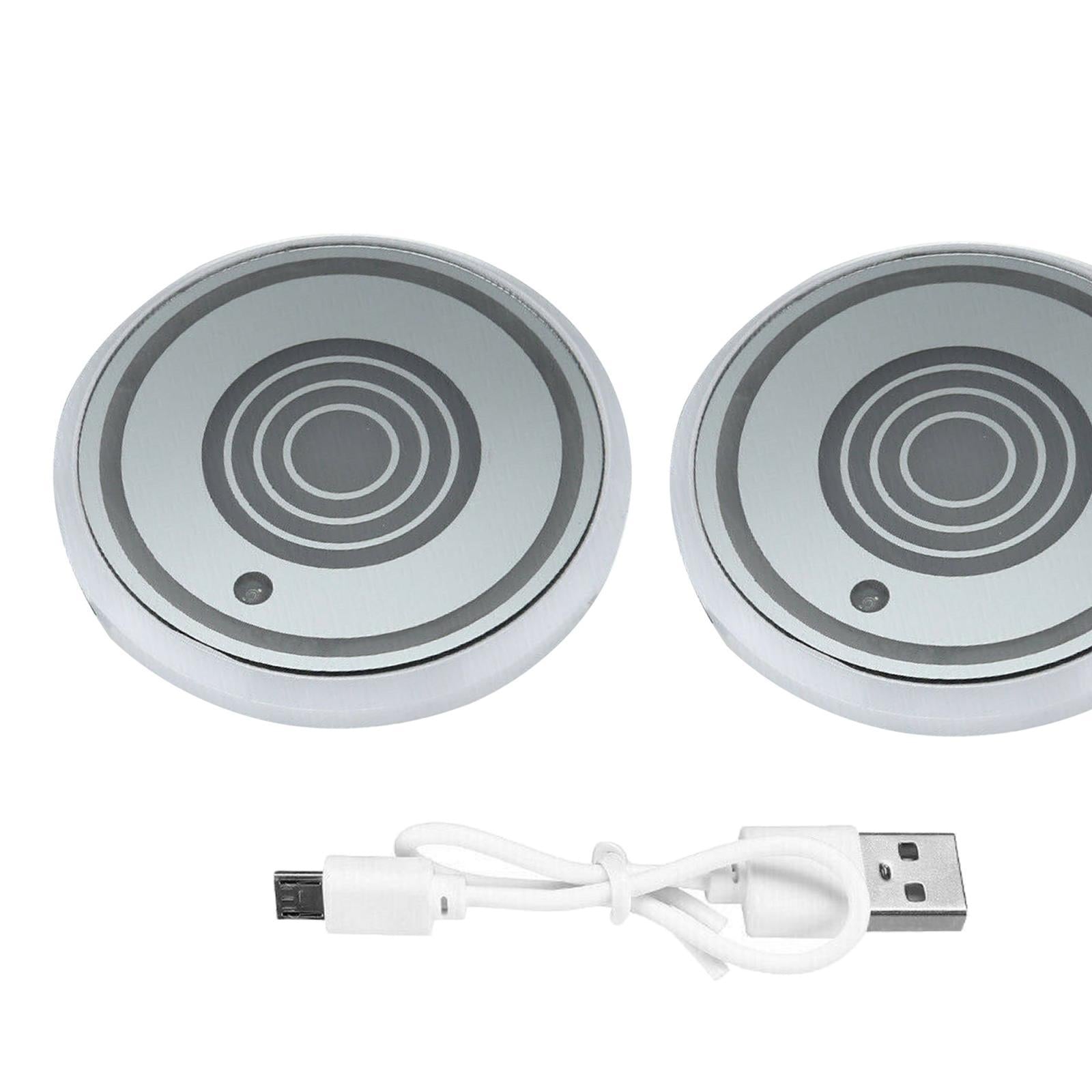 2Pcs Car Logo LED Cup Pad Holder Light USB Charging Mat Luminescent Cup Pads Style 02