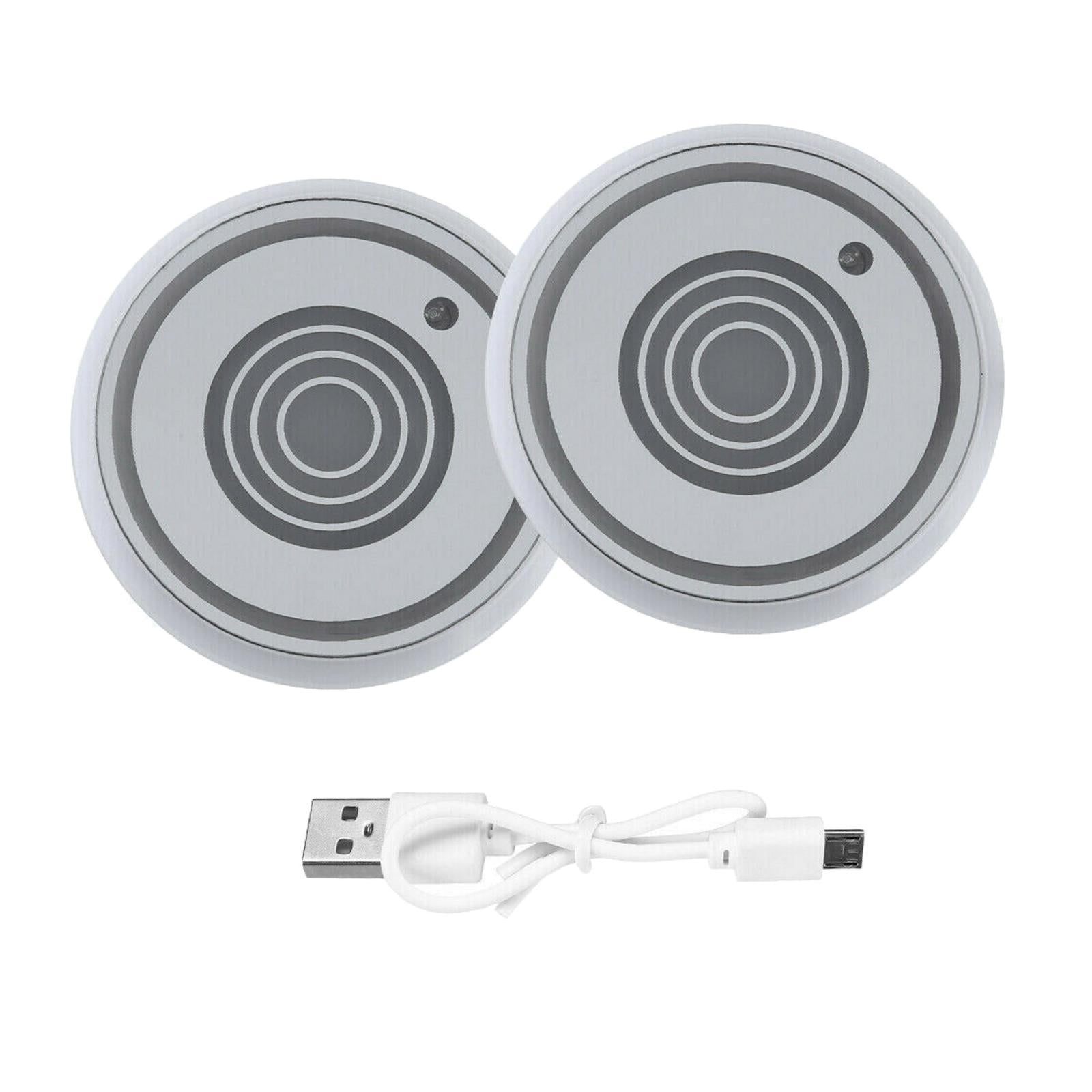 2Pcs Car Logo LED Cup Pad Holder Light USB Charging Mat Luminescent Cup Pads Style 02