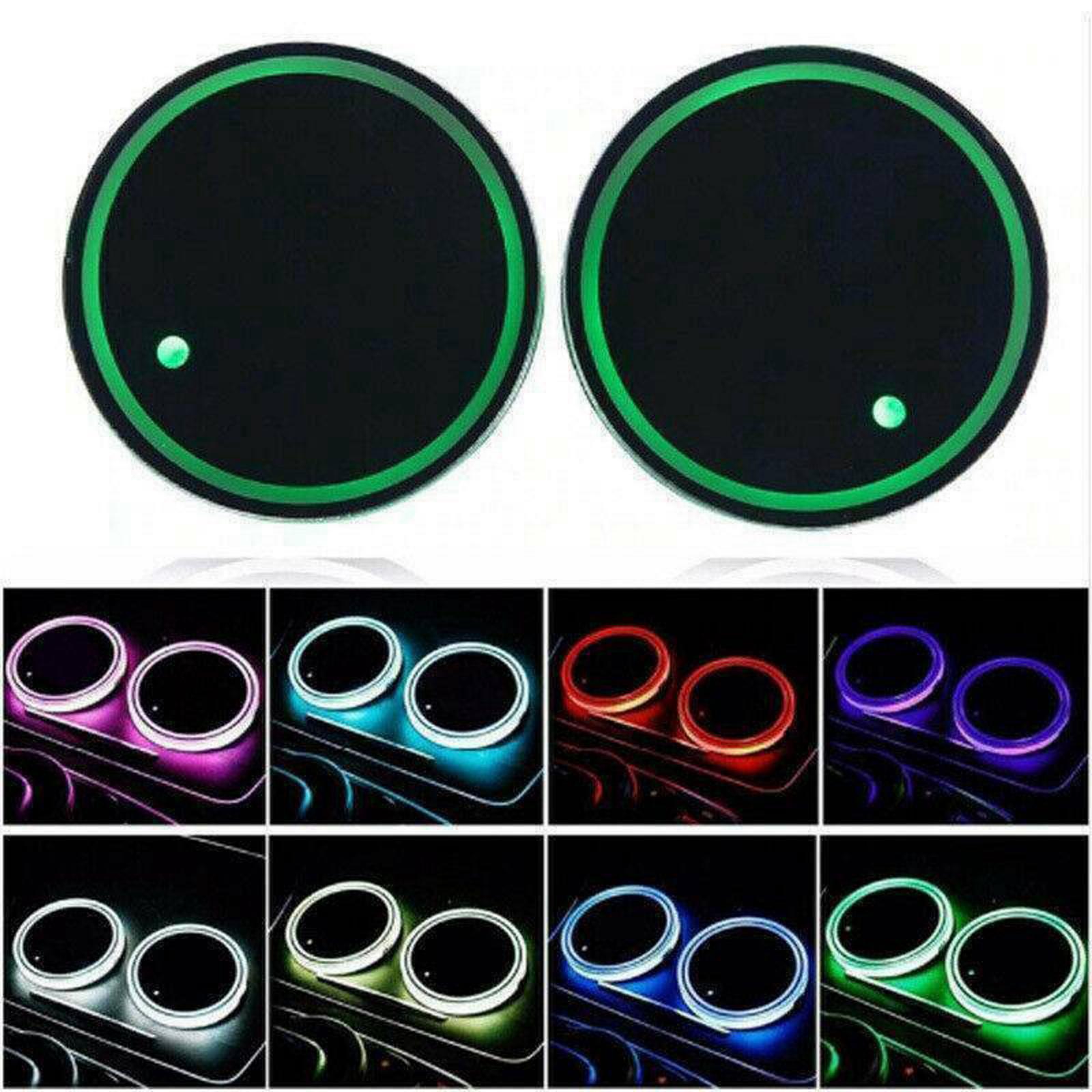 2Pcs Car Logo LED Cup Pad Holder Light USB Charging Mat Luminescent Cup Pads Style 04