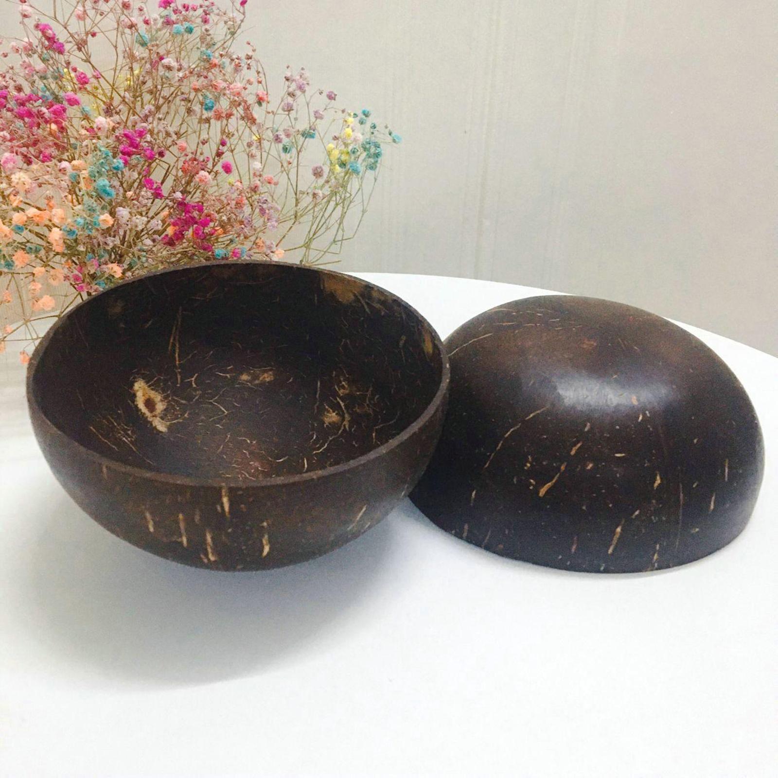 Handmade Coconut Bowls Creative for Salad Noodle Rice Vegans Serving Cereal