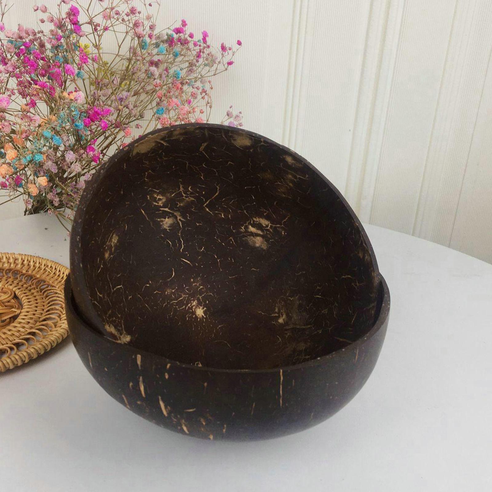 Handmade Coconut Bowls Creative for Salad Noodle Rice Vegans Serving Cereal