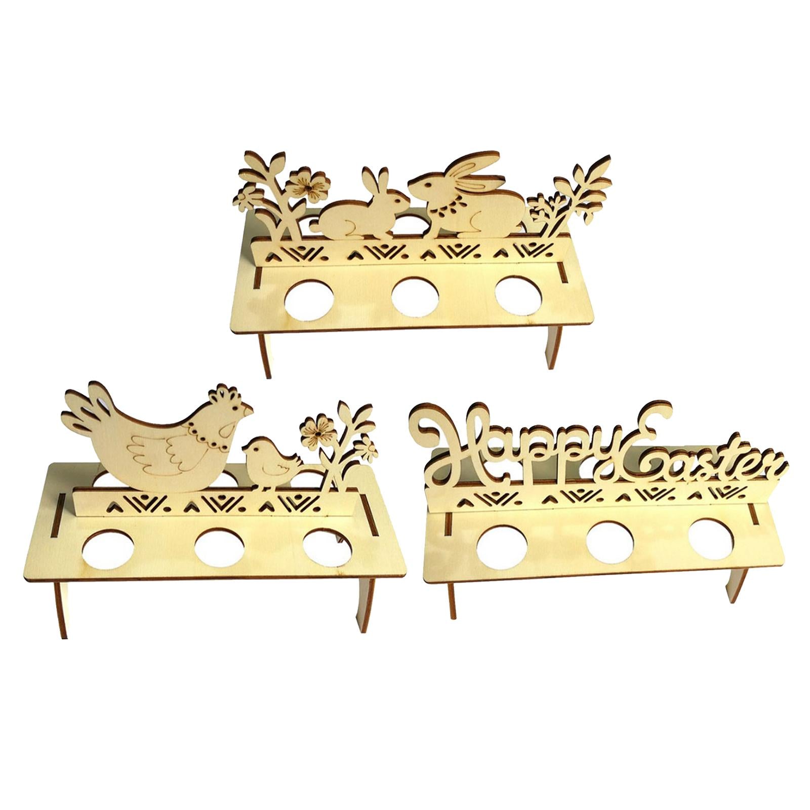 Easter Egg Storage Rack Holder Rabbit/Hen/Happy Easter Decorations for Home Style1