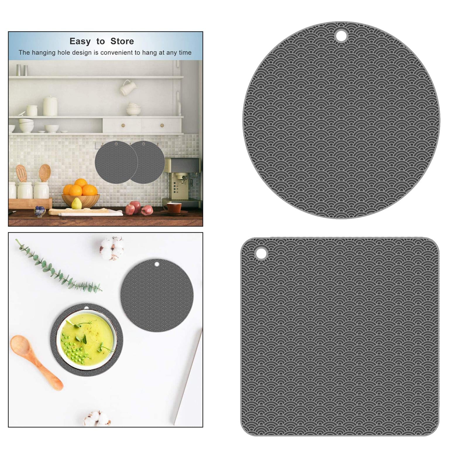 Silicone Trivet Mat Hot Pot Holder Drying Mat Potholders Kitchen Tool Square