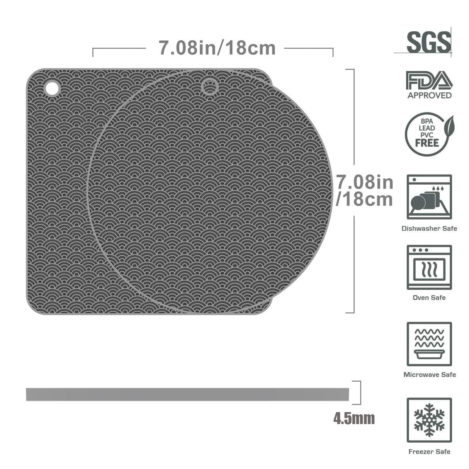 Silicone Trivet Mat Hot Pot Holder Drying Mat Potholders Kitchen Tool Round