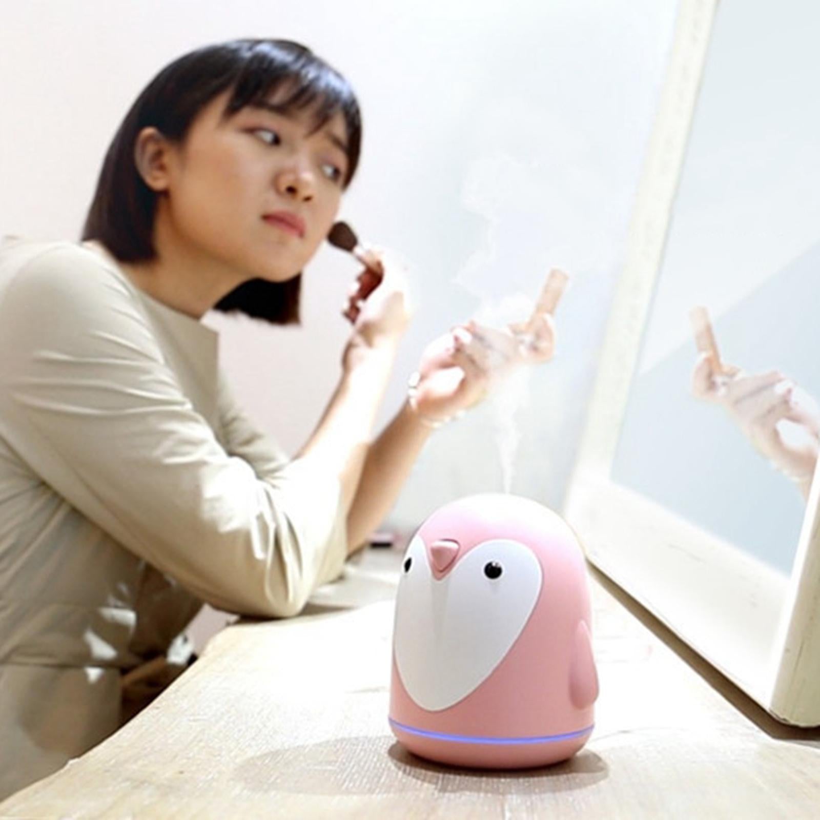 Mini USB Humidifier 250ml Mist Humidifier w/ LED Night Light Quiet Operation Pink