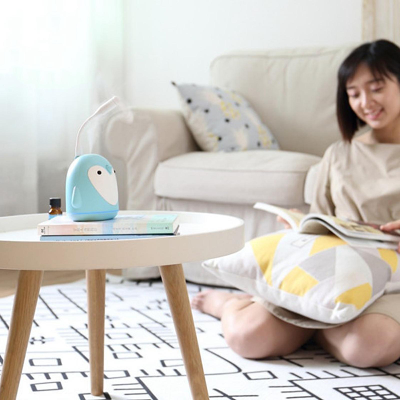 Mini USB Humidifier 250ml Mist Humidifier w/ LED Night Light Quiet Operation Blue