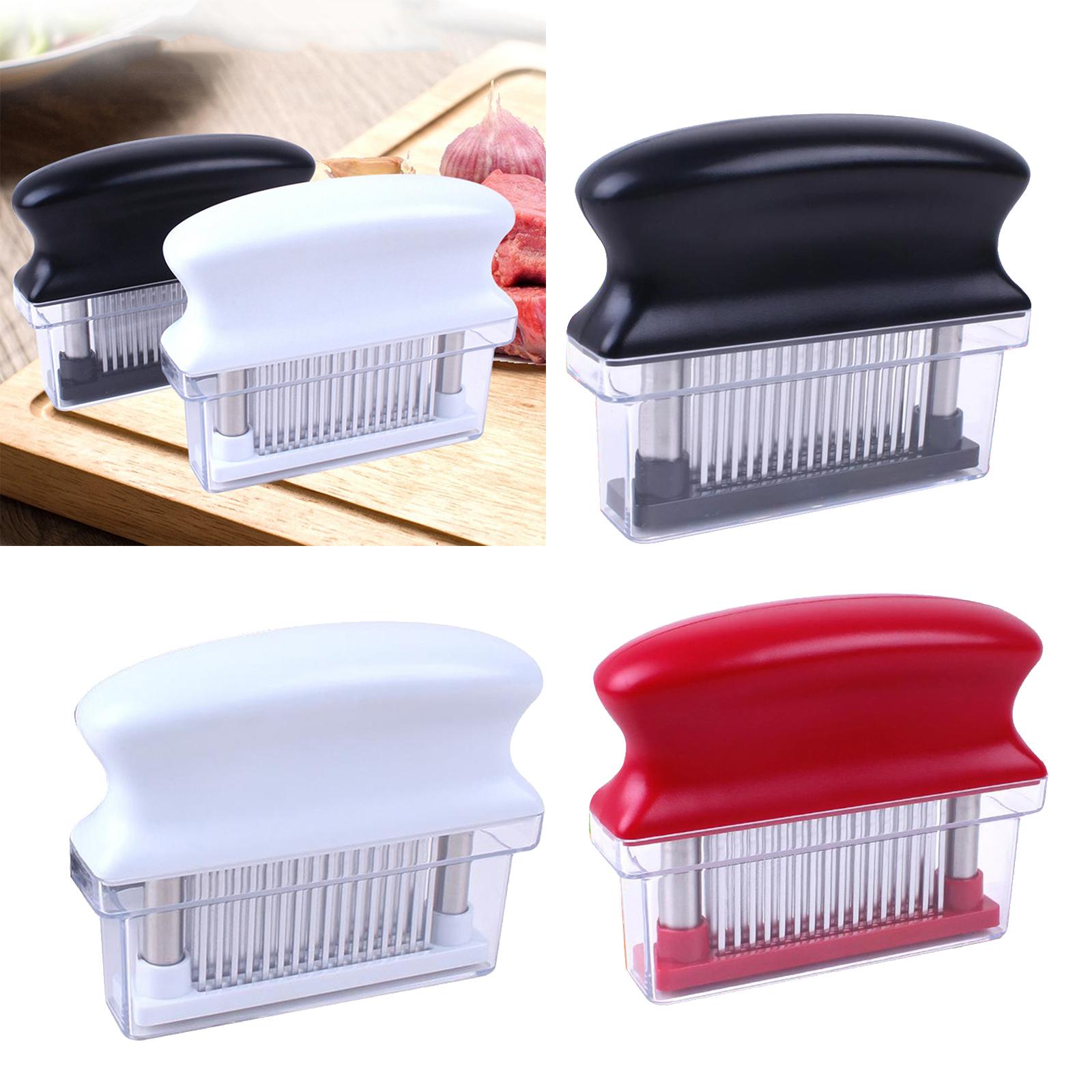 Meat Tenderizer Tool 48 Needle Sharp Knife for Beaf Chicken Heavy Duty black