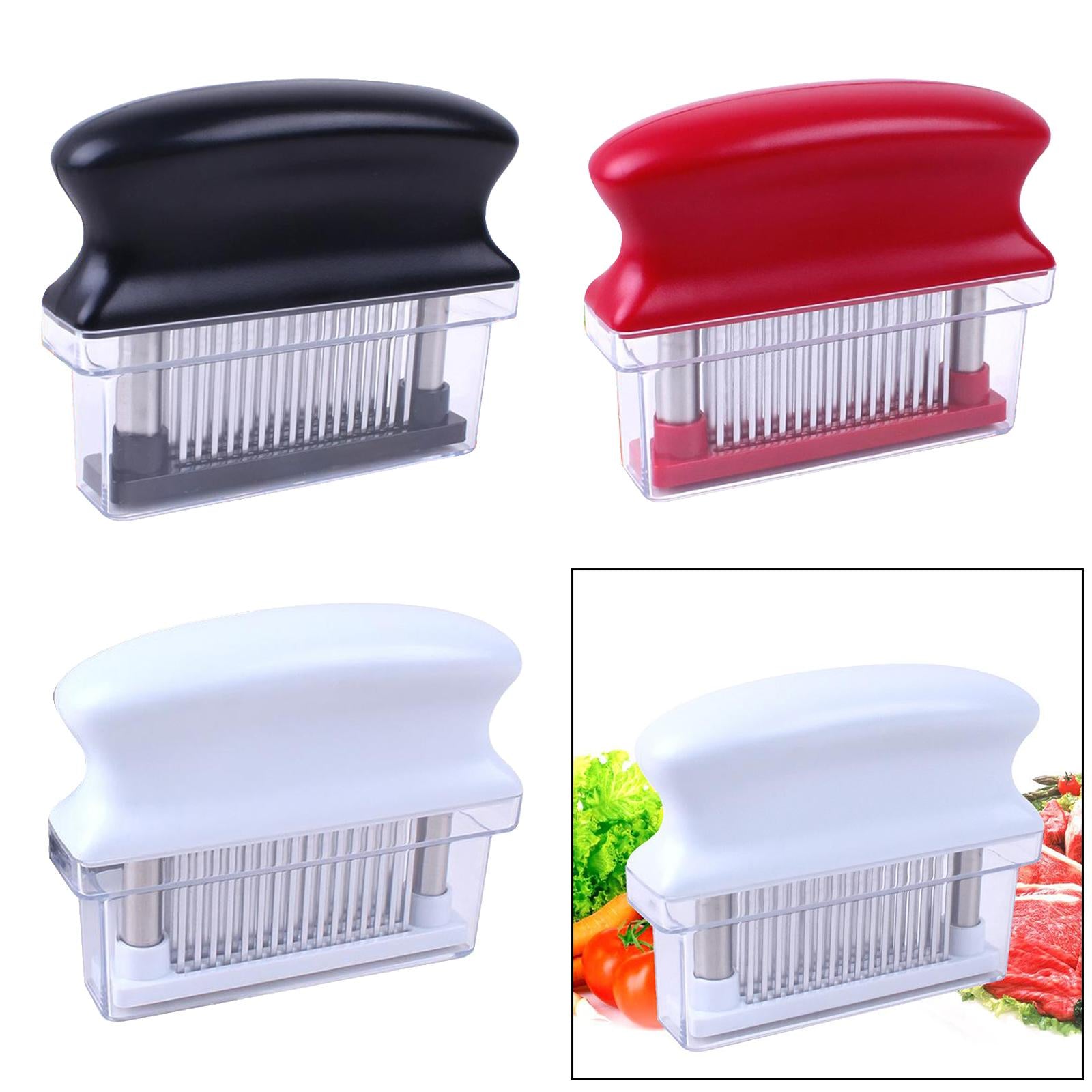 Meat Tenderizer Tool 48 Needle Sharp Knife for Beaf Chicken Heavy Duty black
