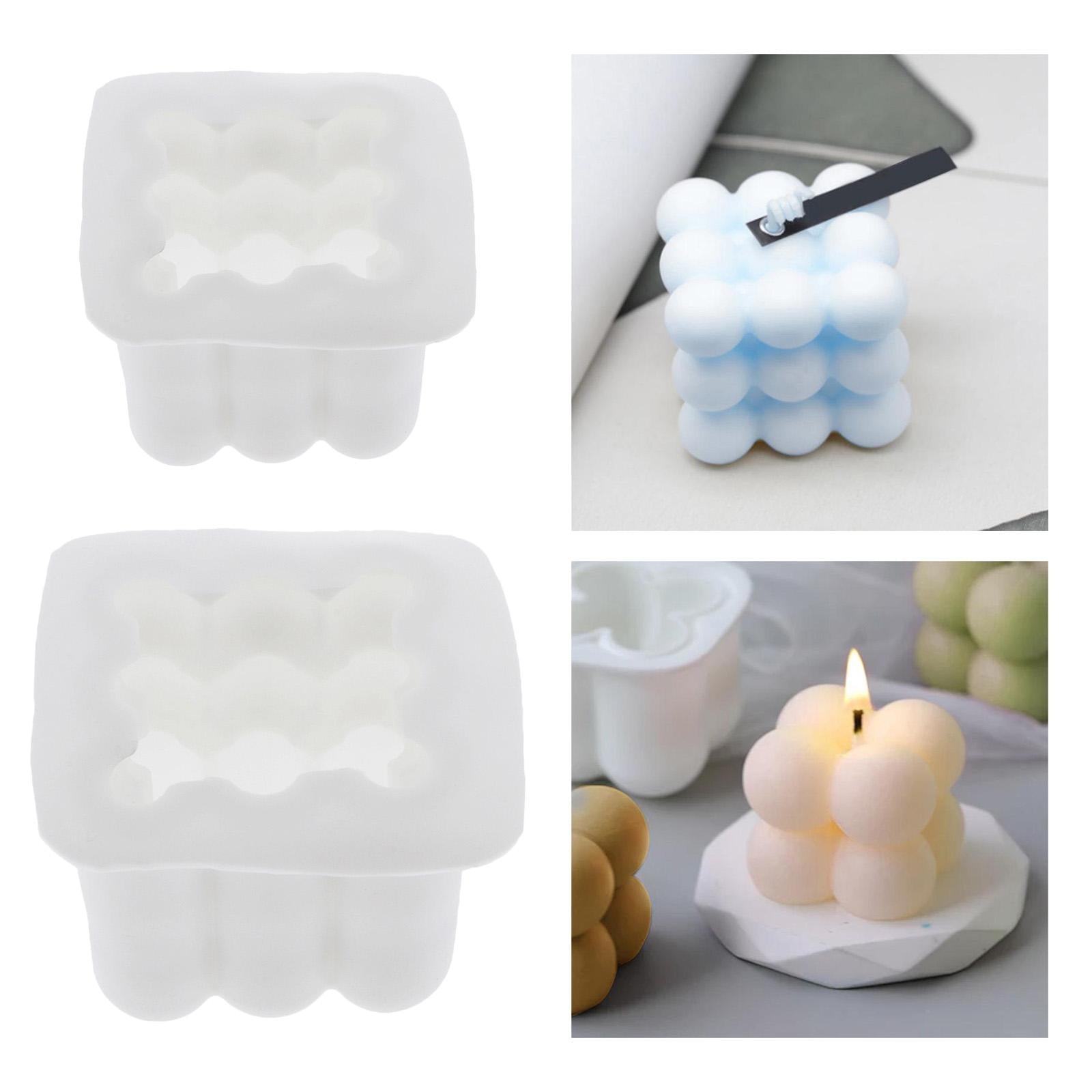 3D Cube Candle Mold Silicone Soap Mold DIY Epoxy Craft Making Mold 6x8cm
