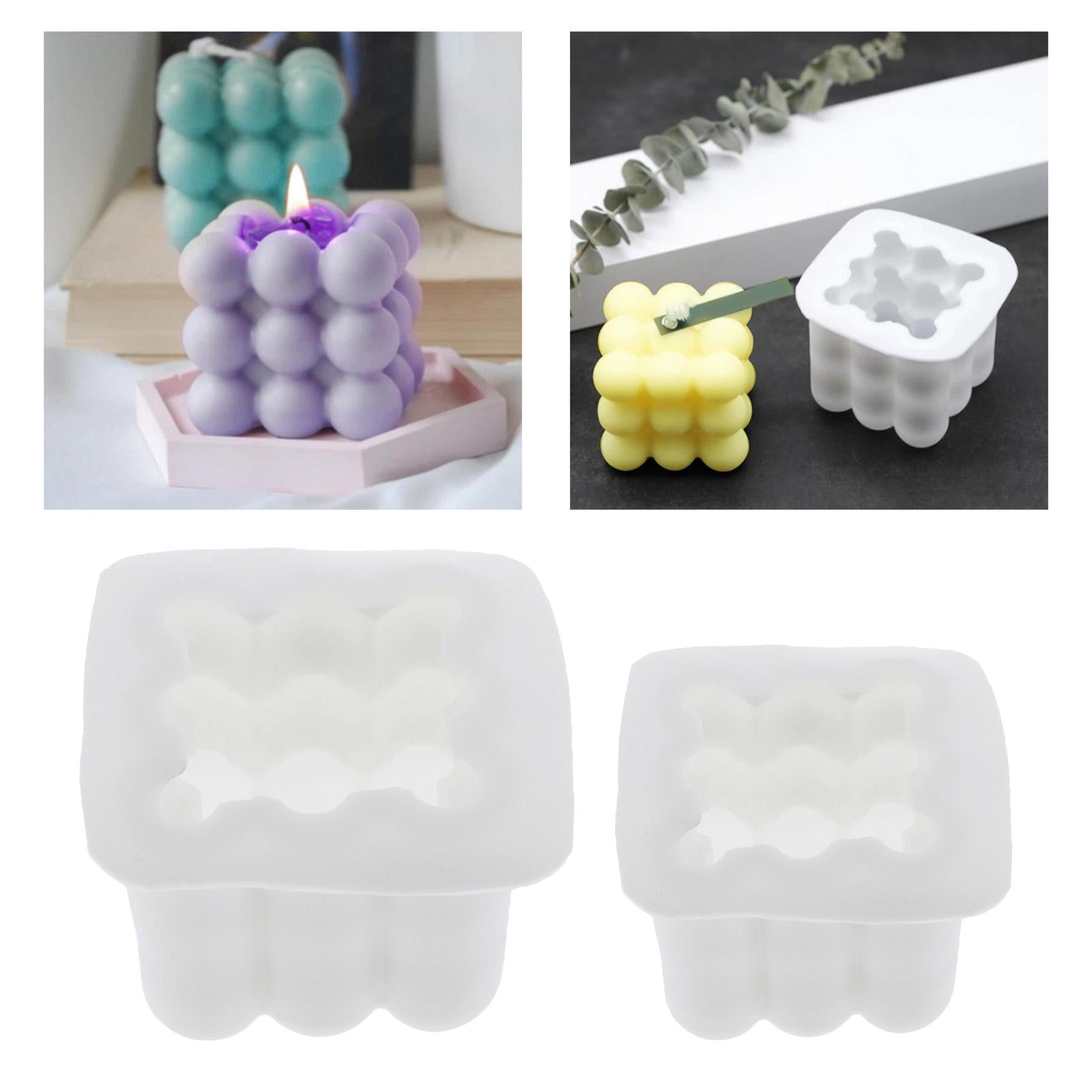 3D Cube Candle Mold Silicone Soap Mold DIY Epoxy Craft Making Mold 6x8cm