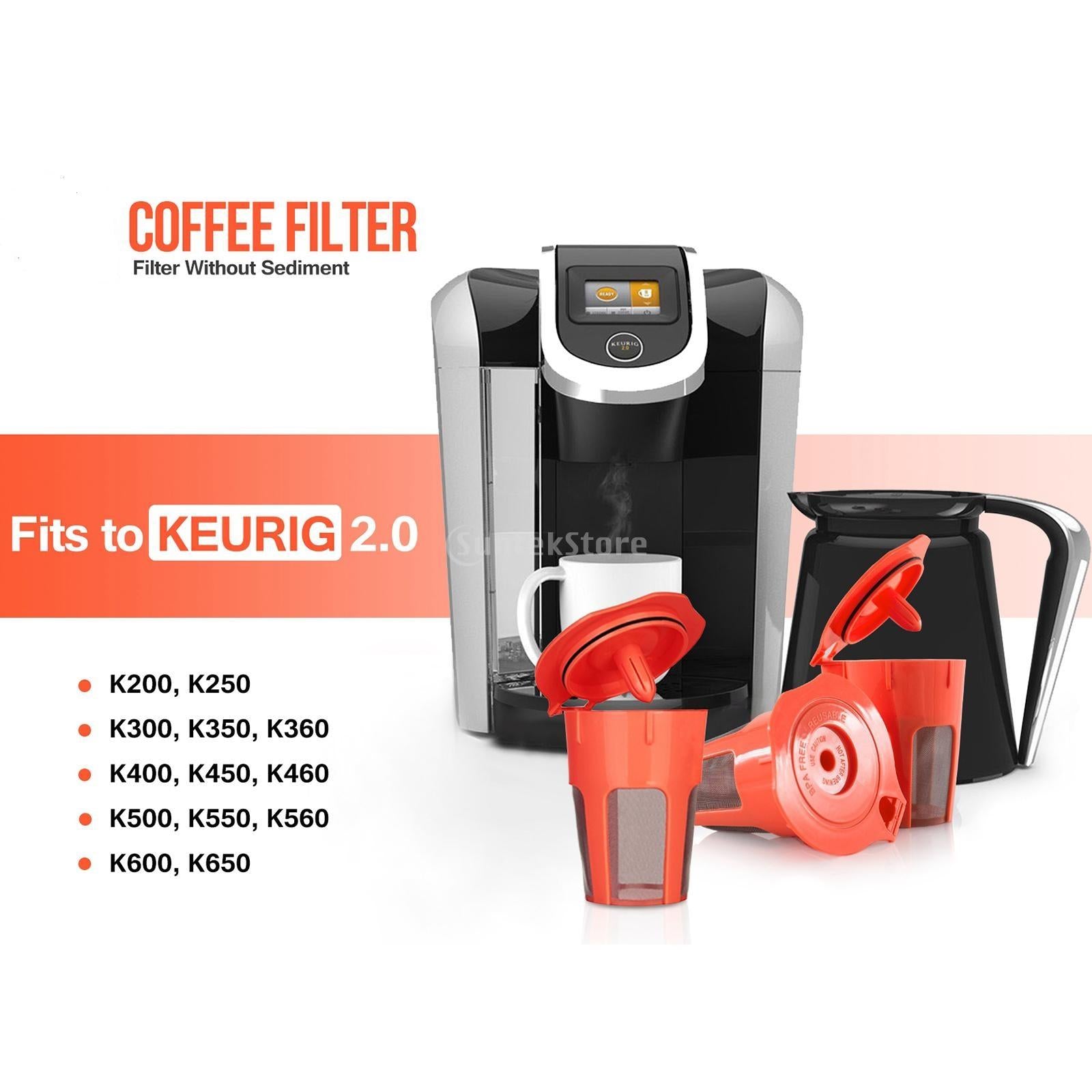 2xReusable K-Cups Refillable Coffee Filter Pod for Keurig 2.0 Coffee Brewers