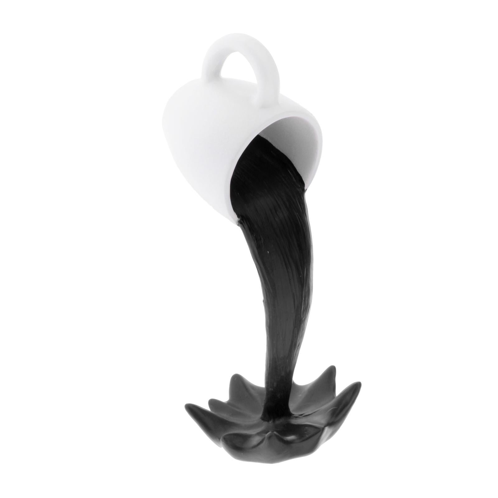 Floating coffee cup art sculpture home kitchen decoration statue Black
